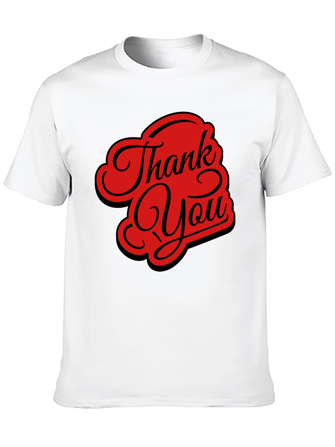 Thank You Graphic Tee - Stylish Black Casual T-Shirt