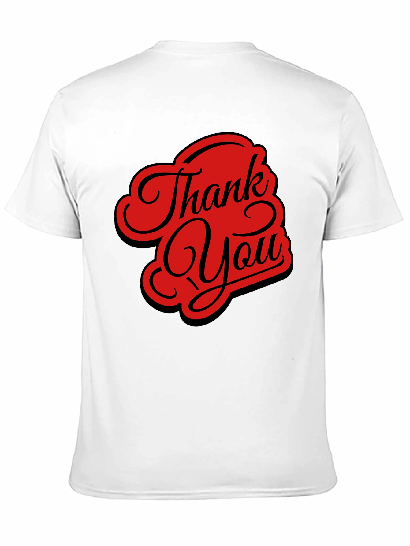 Thank You Graphic Tee - Stylish Black Casual T-Shirt