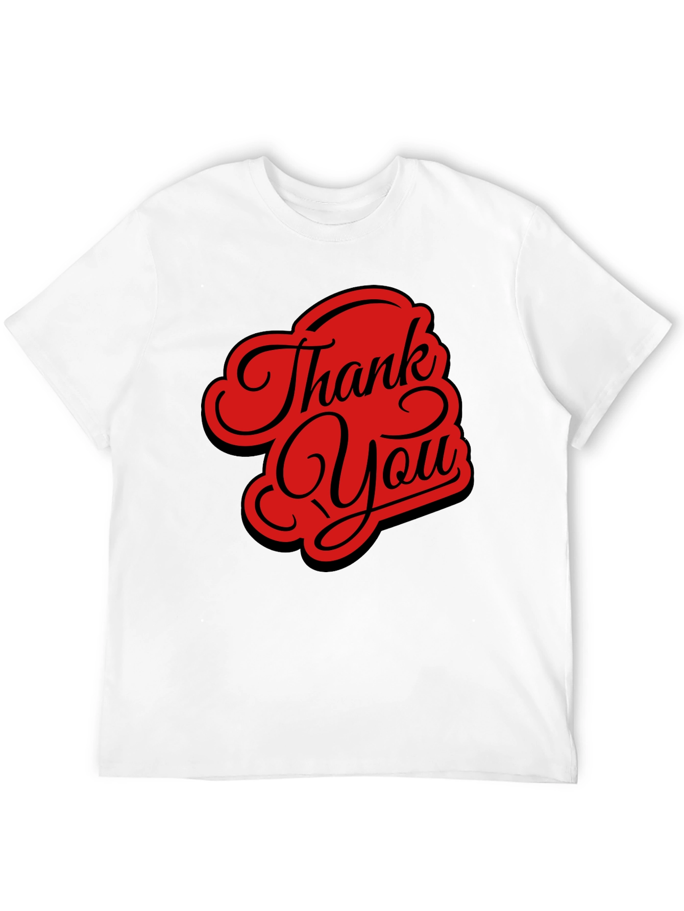 Thank You Graphic Tee - Stylish Black Casual T-Shirt