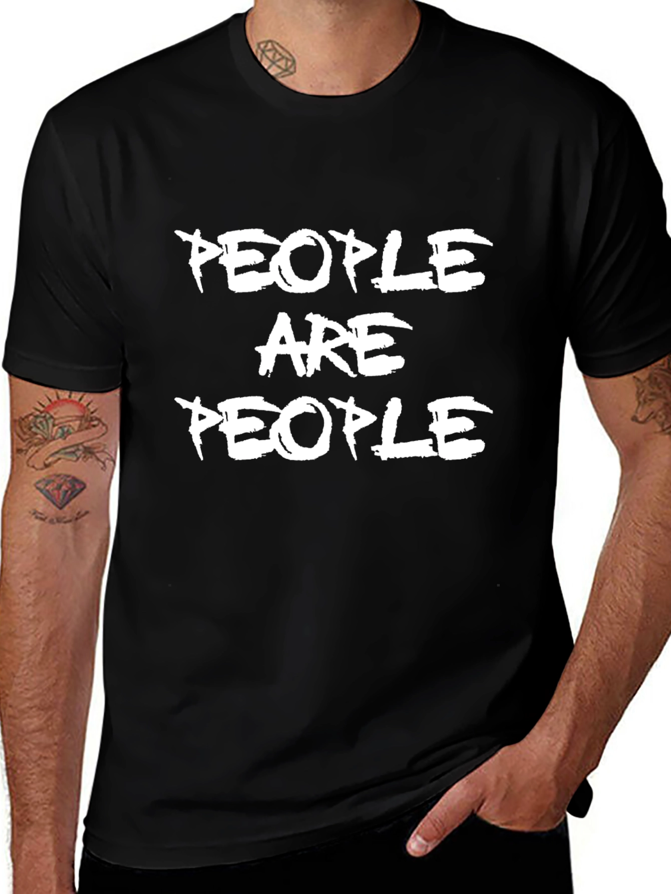 People Are People Graphic Tee - Black Cotton Blend