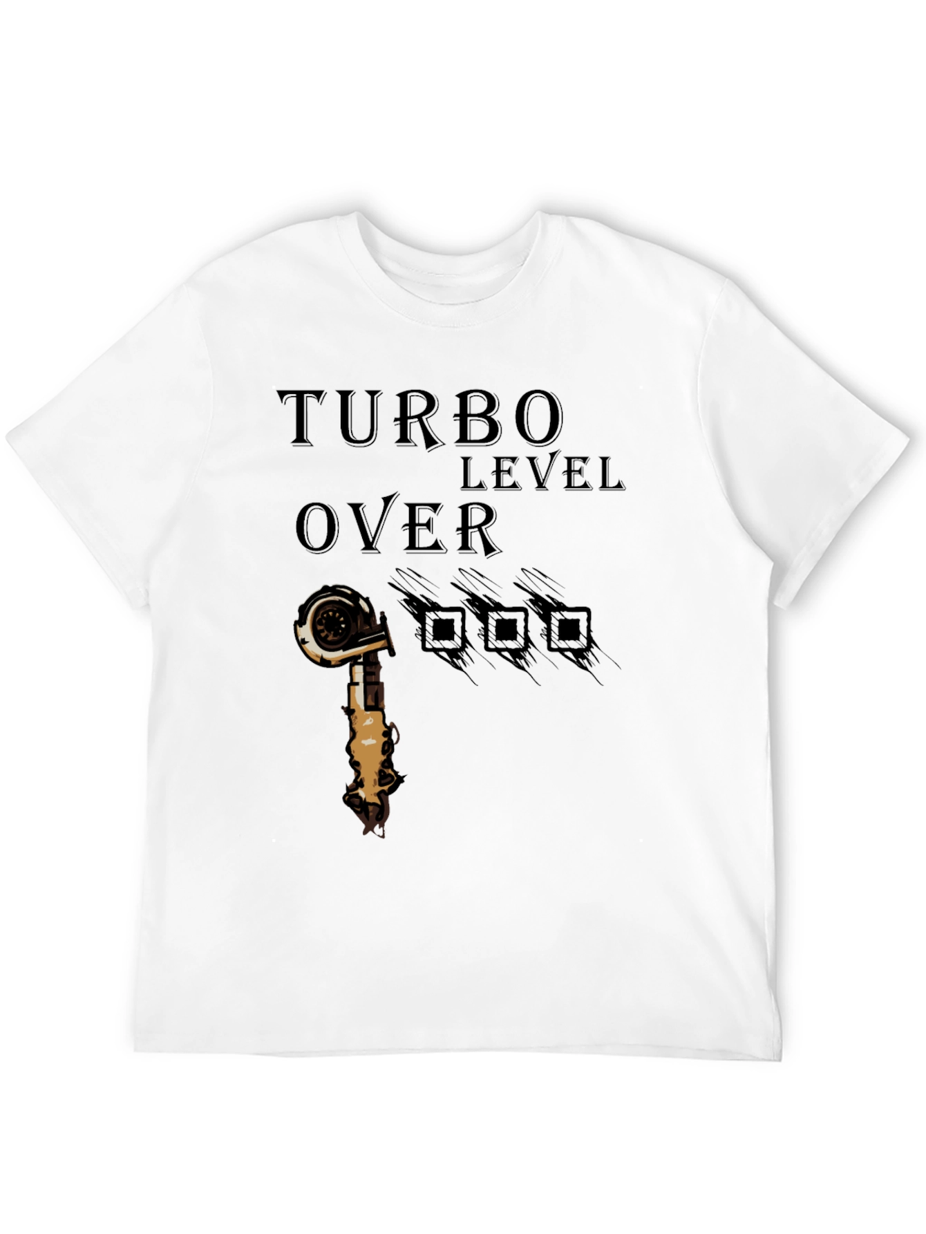 Turbo Level Over 9000 Black Graphic T-Shirt