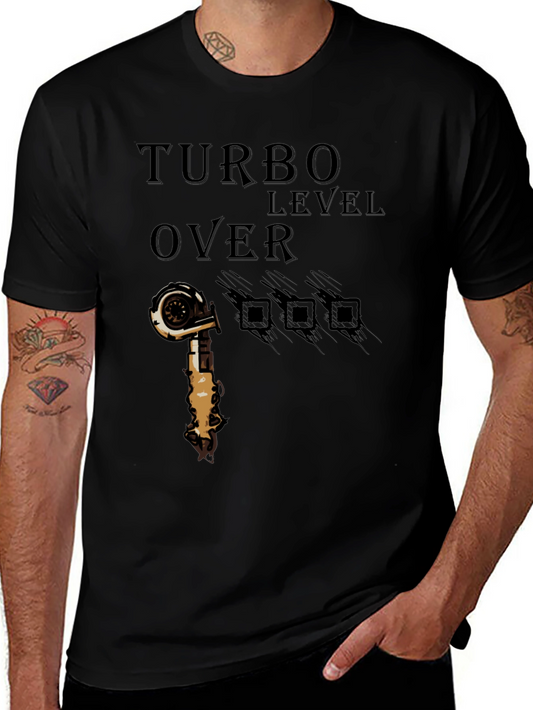 Turbo Level Over 9000 Black Graphic T-Shirt