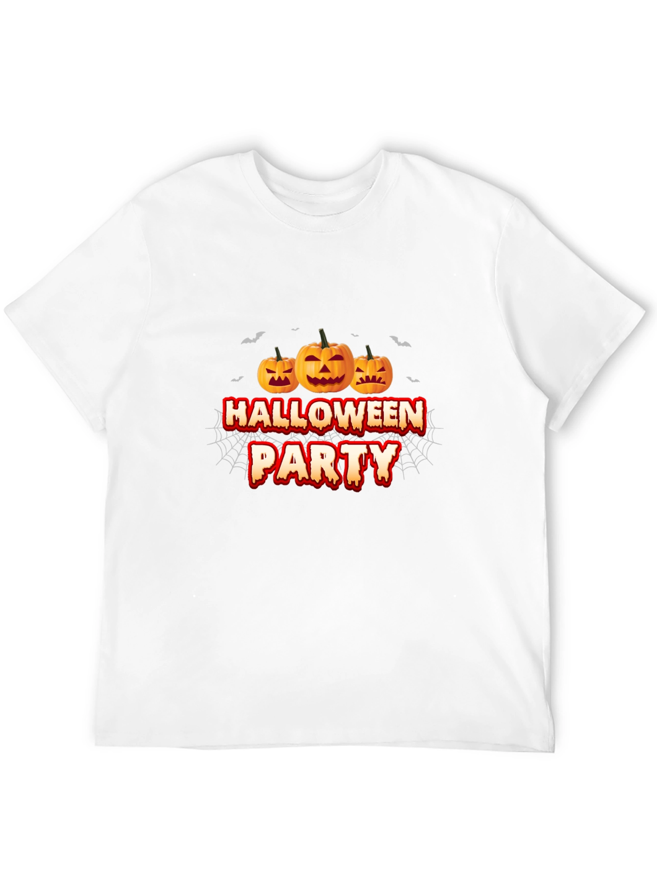 Halloween Party Black T-Shirt with Pumpkin Design