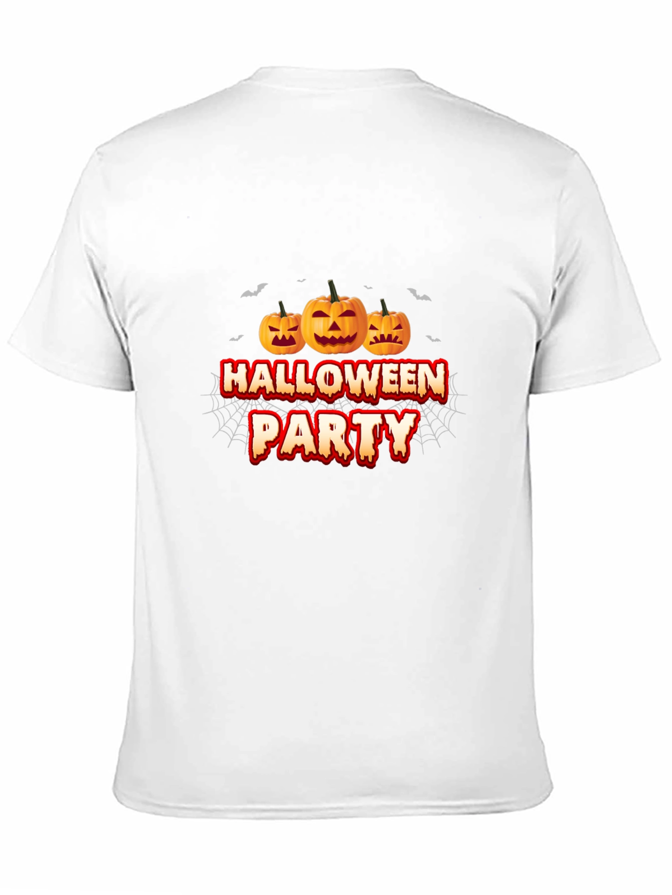 Halloween Party Black T-Shirt with Pumpkin Design