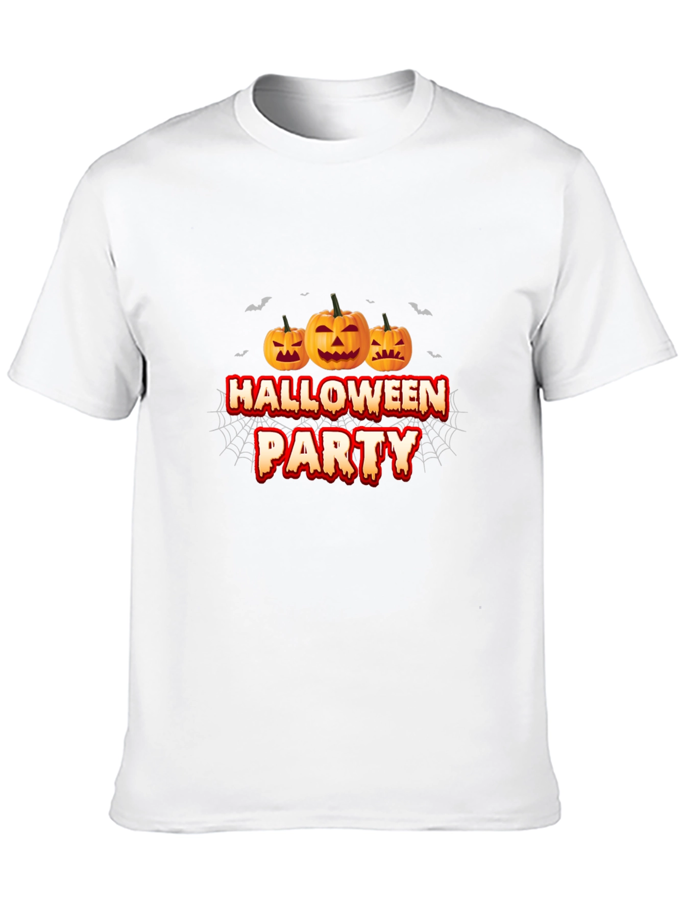 Halloween Party Black T-Shirt with Pumpkin Design