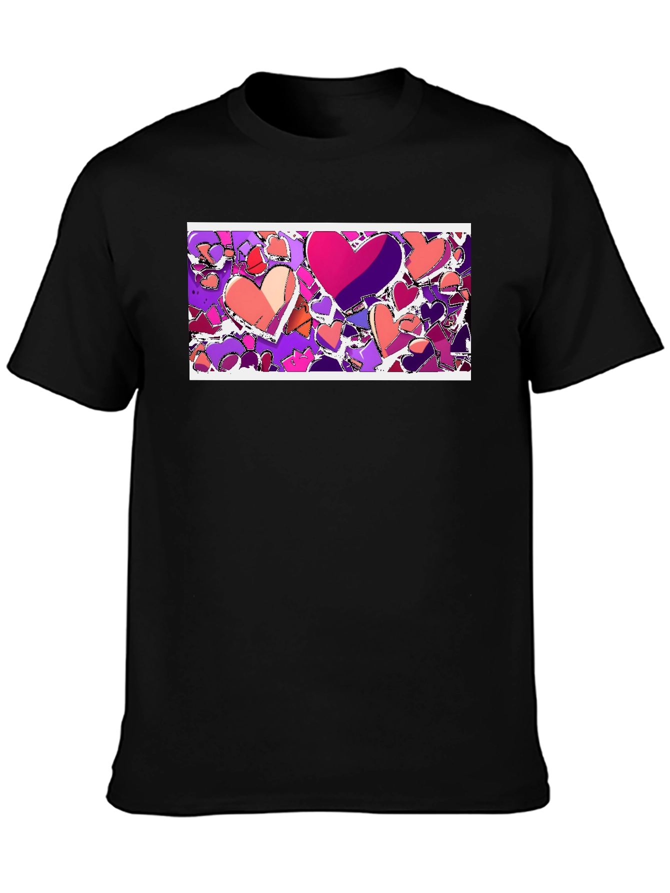 Heart Art Black T-Shirt