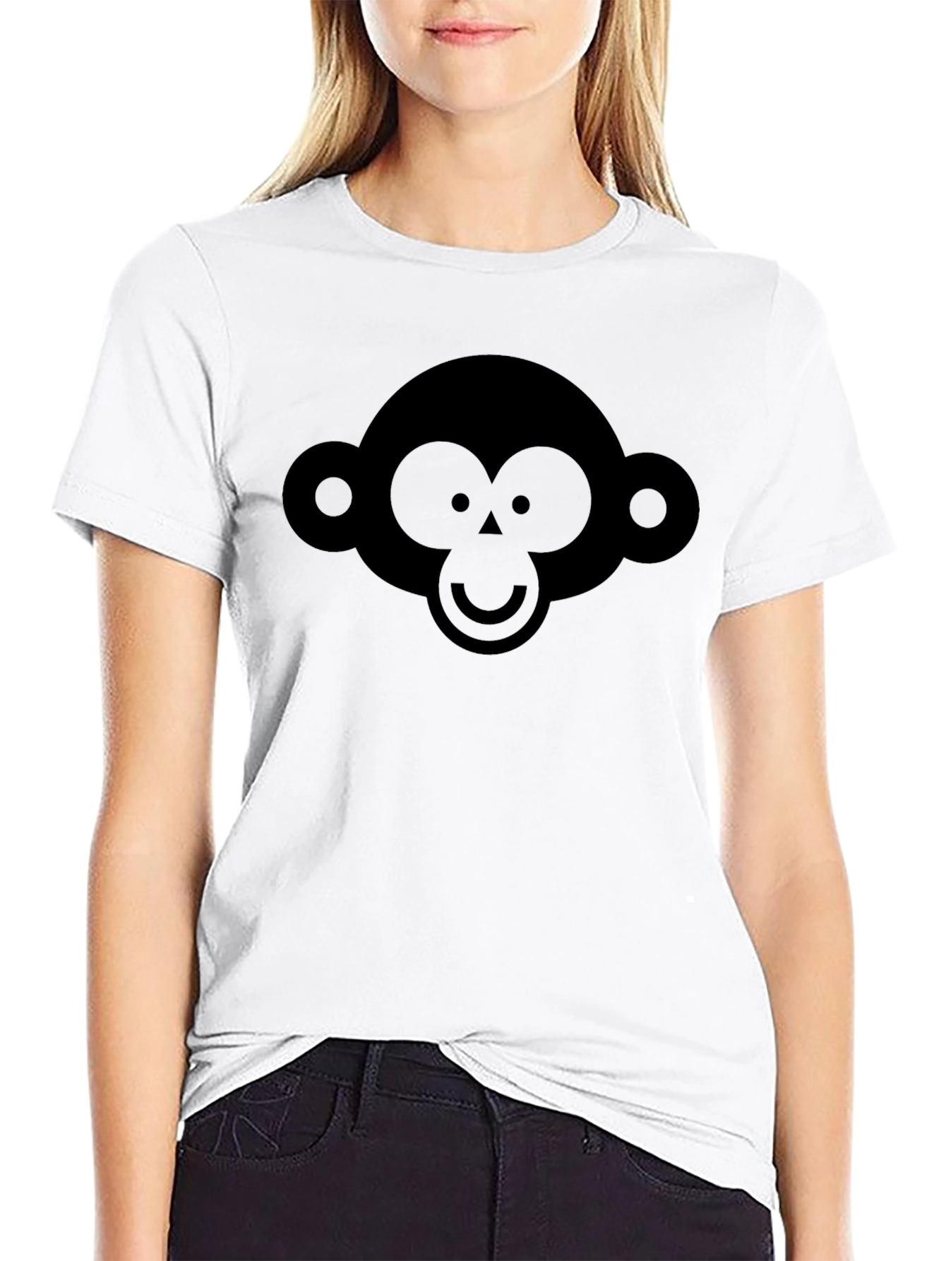 Monkey Graphic Black T-Shirt - Modern Crew Neck Tee