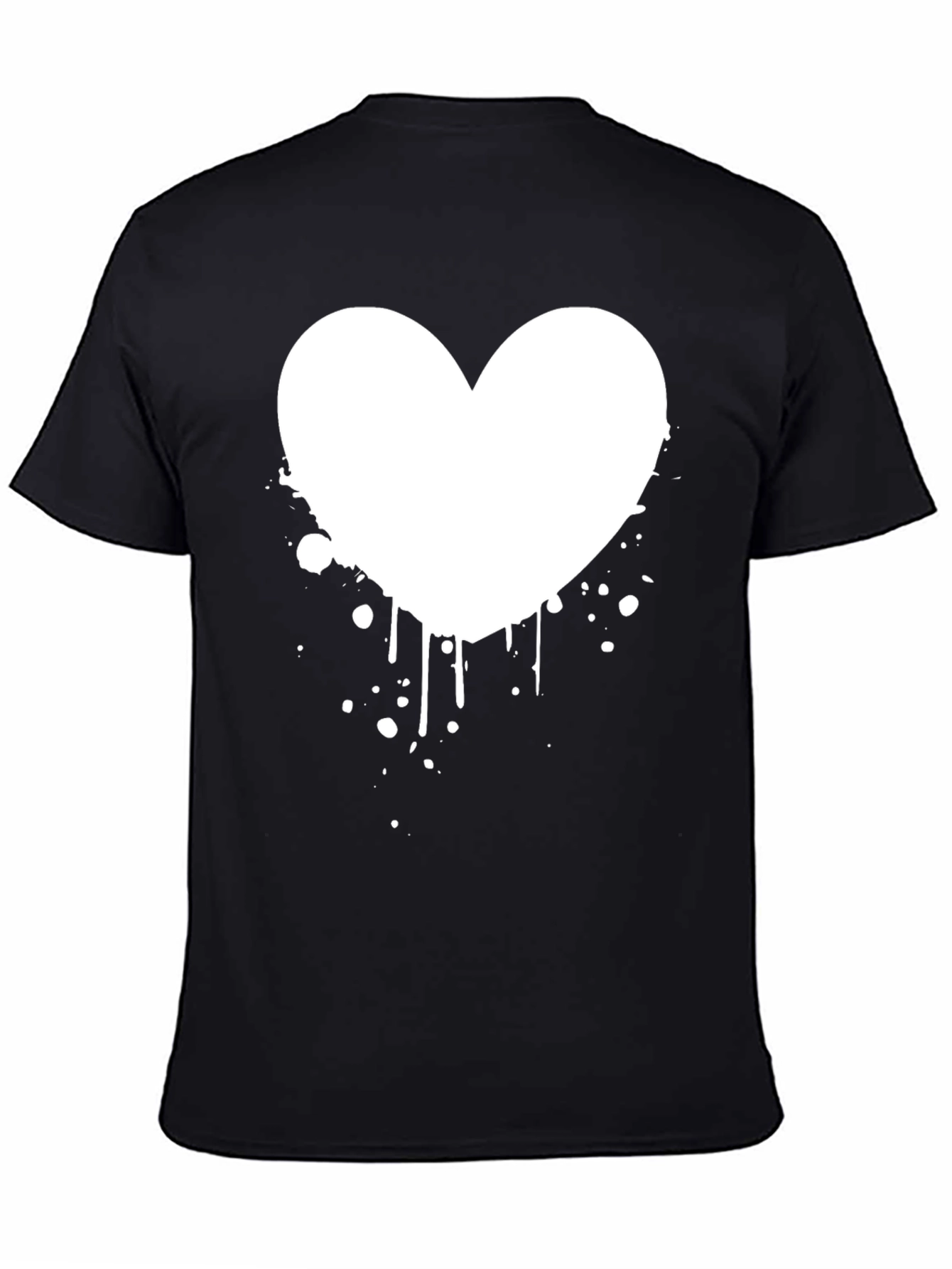 Heart Splash Graphic Black T-Shirt