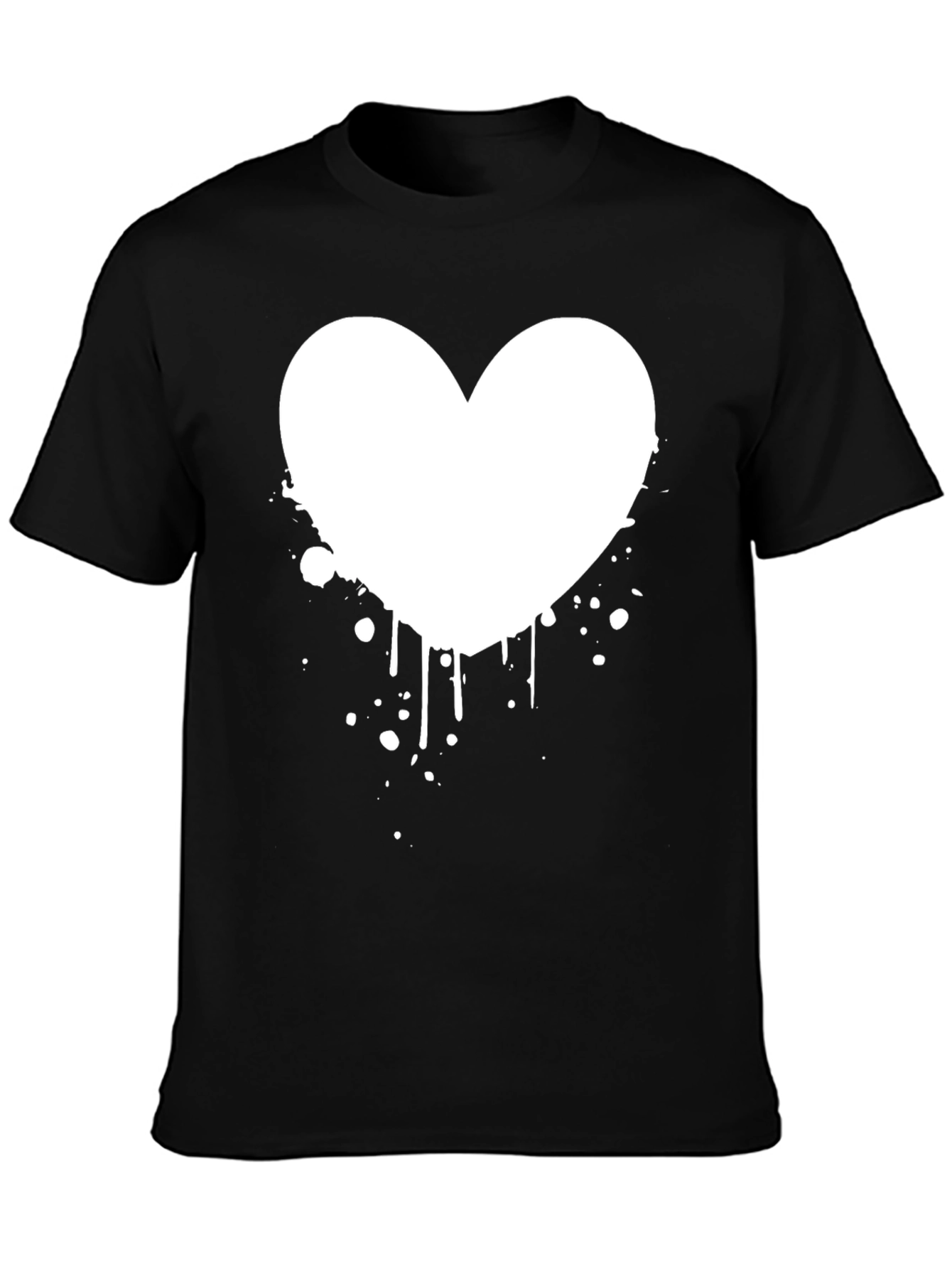 Heart Splash Graphic Black T-Shirt