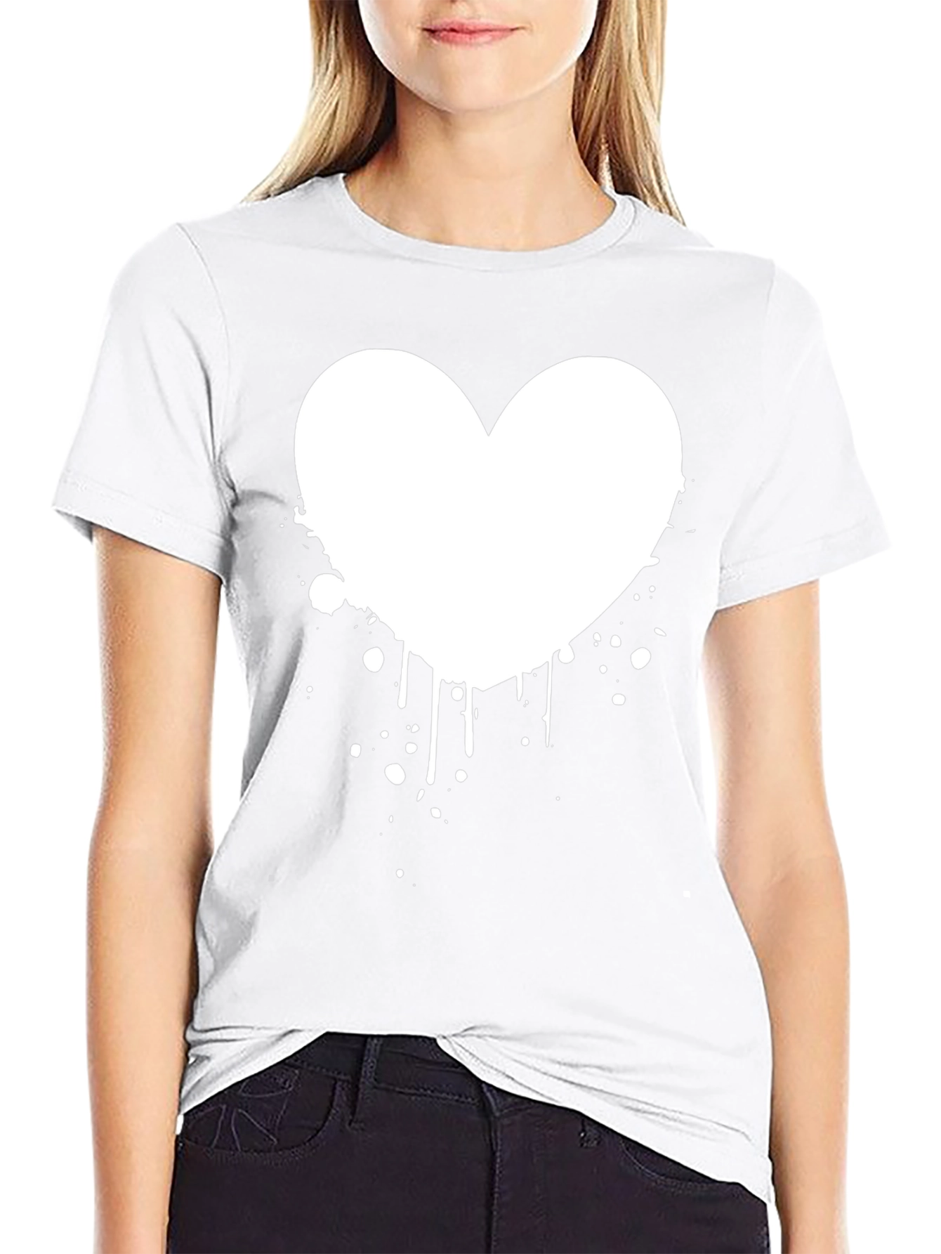 Heart Splash Graphic Black T-Shirt
