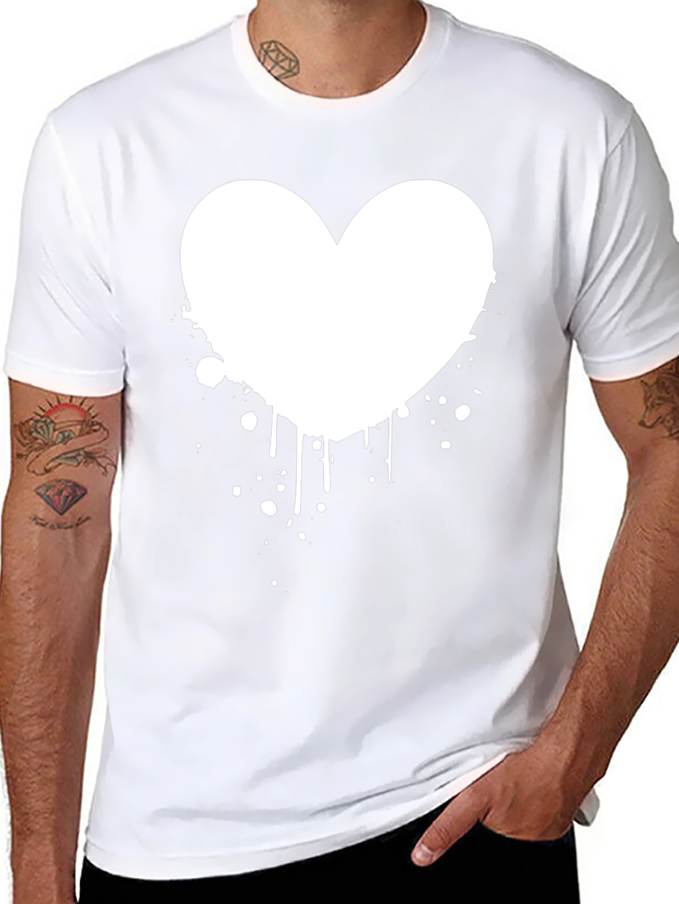 Heart Splash Graphic Black T-Shirt
