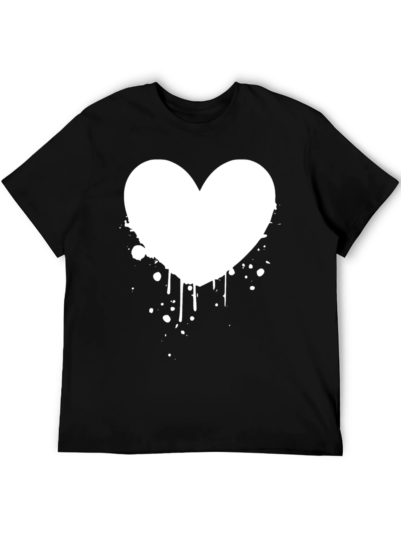 Heart Splash Graphic Black T-Shirt