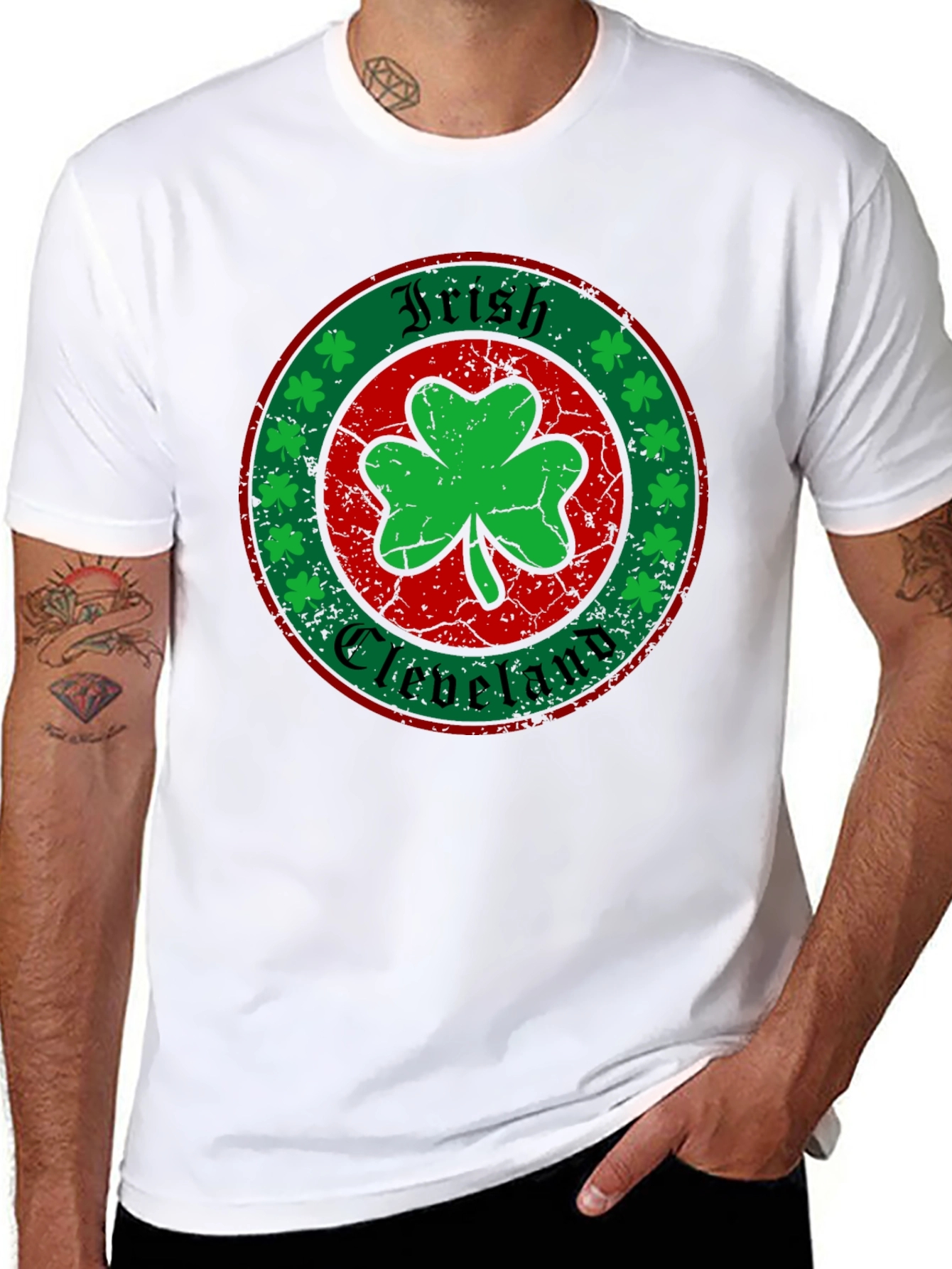 Irish Cleveland Shamrock Graphic T-Shirt
