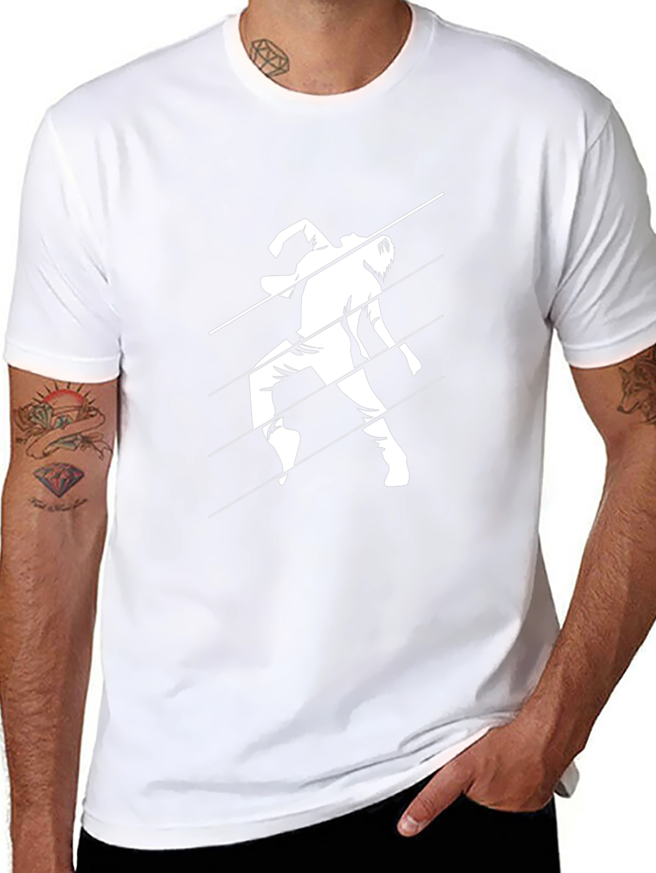 Modern Graphic Tee - Dancing Man Black T-Shirt
