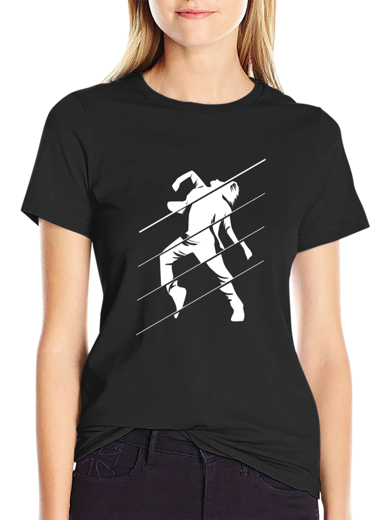 Modern Graphic Tee - Dancing Man Black T-Shirt