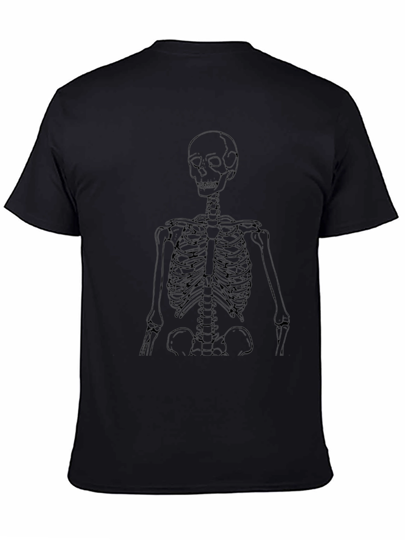 Skeleton Graphic T-Shirt - Black Cotton Tee