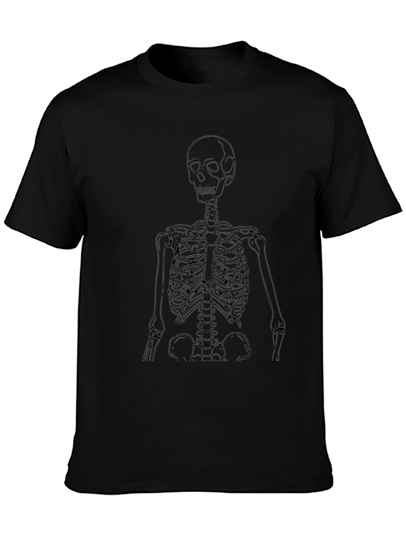 Skeleton Graphic T-Shirt - Black Cotton Tee