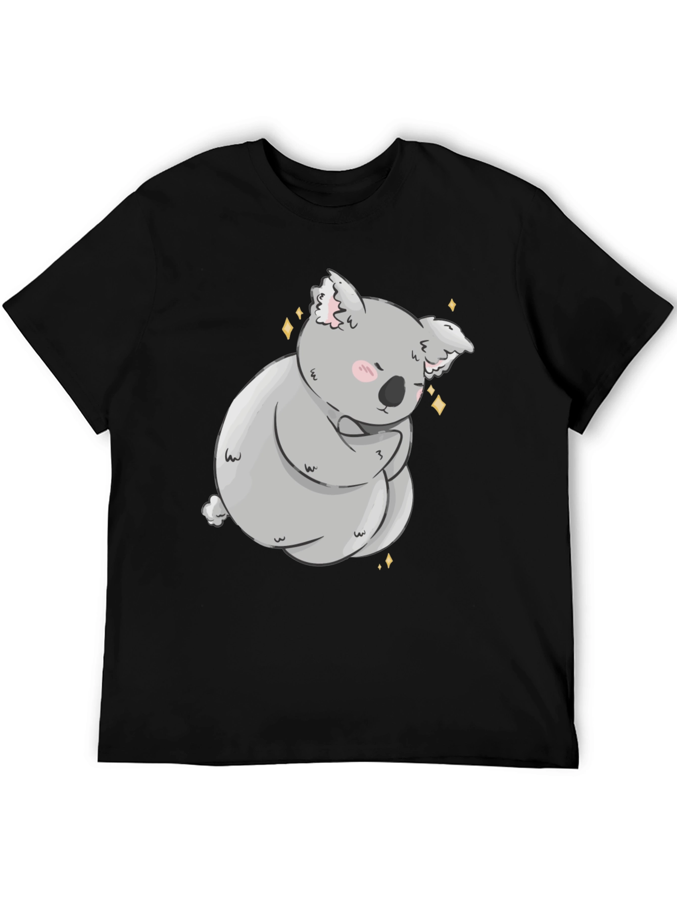Cute Koala Bear Graphic Black T-Shirt