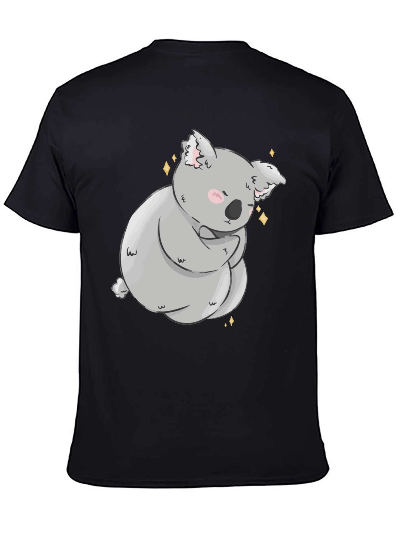 Cute Koala Bear Graphic Black T-Shirt