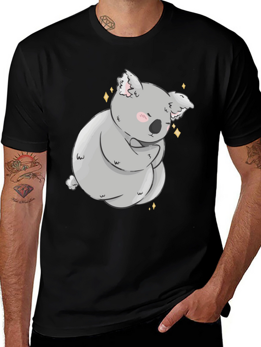 Cute Koala Bear Graphic Black T-Shirt