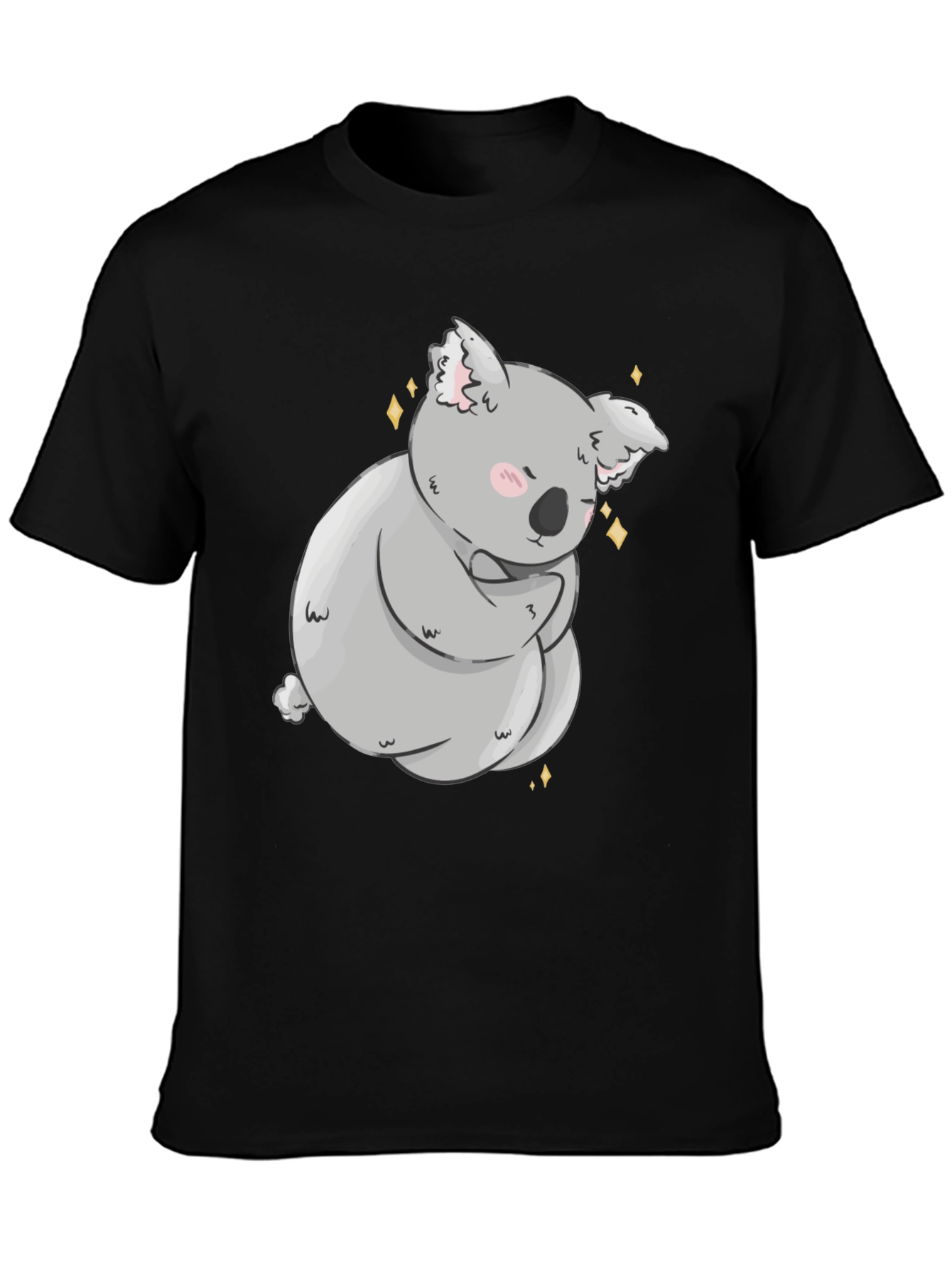 Cute Koala Bear Graphic Black T-Shirt