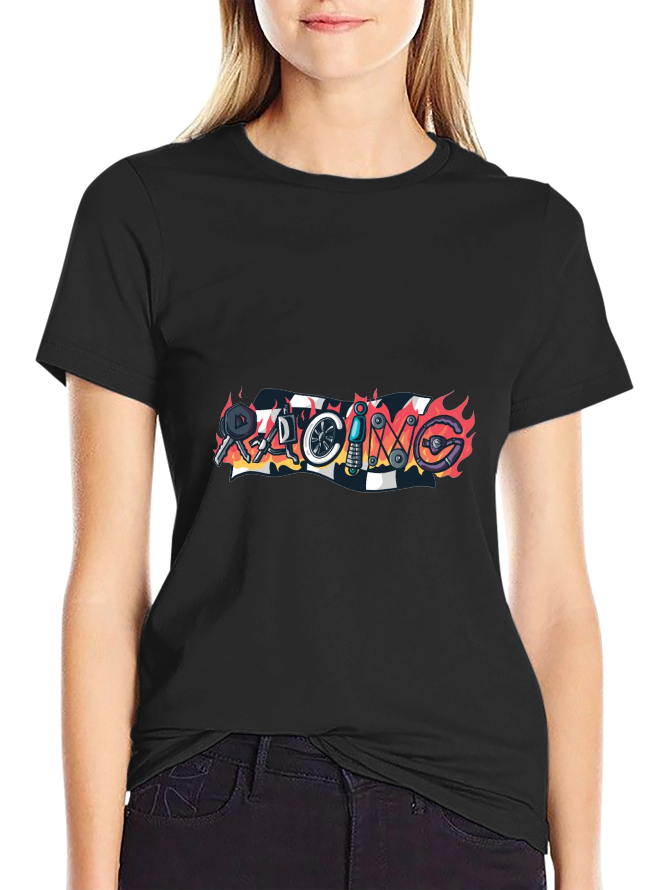 Racing Graphic Black T-Shirt