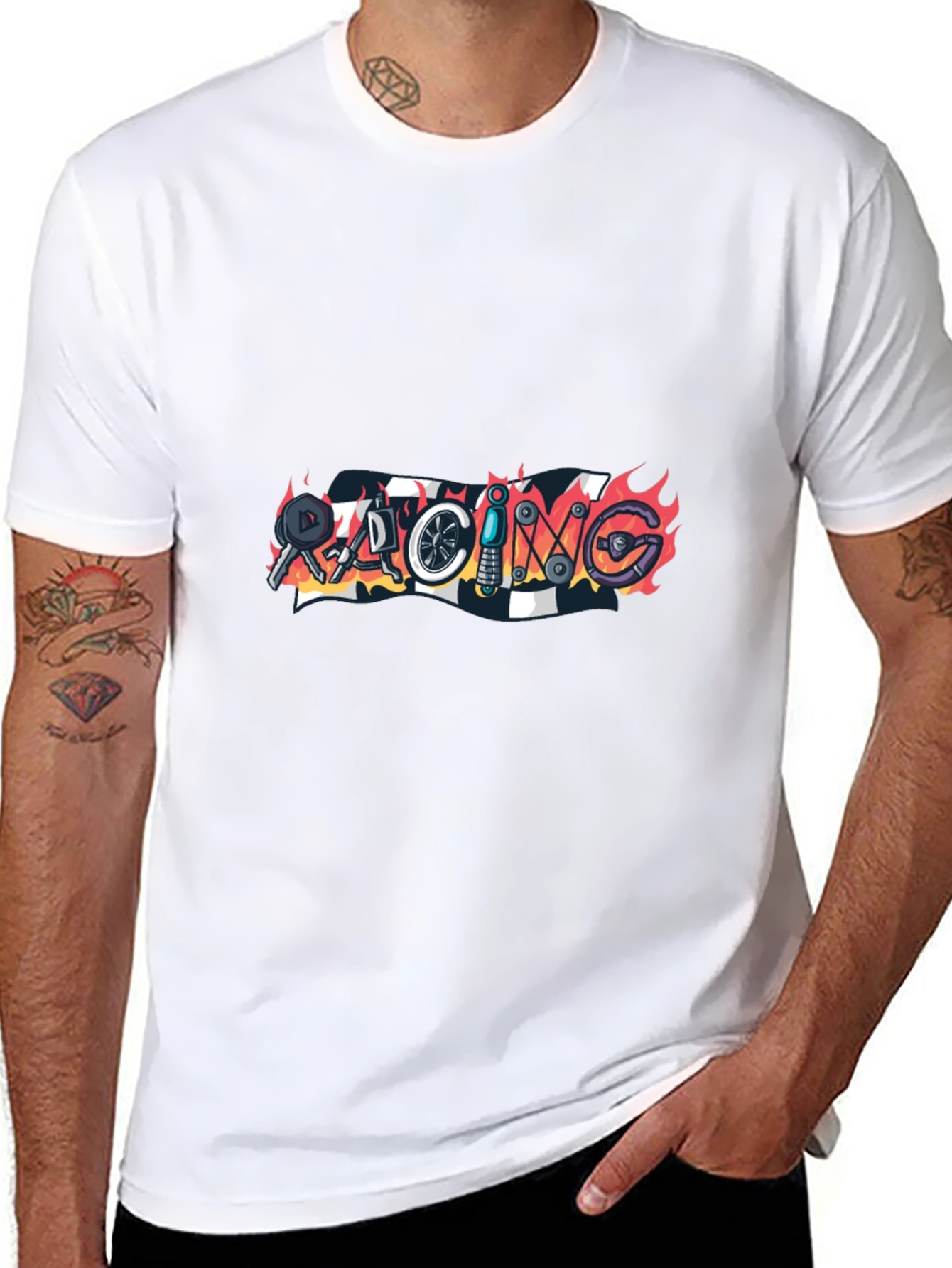 Racing Graphic Black T-Shirt