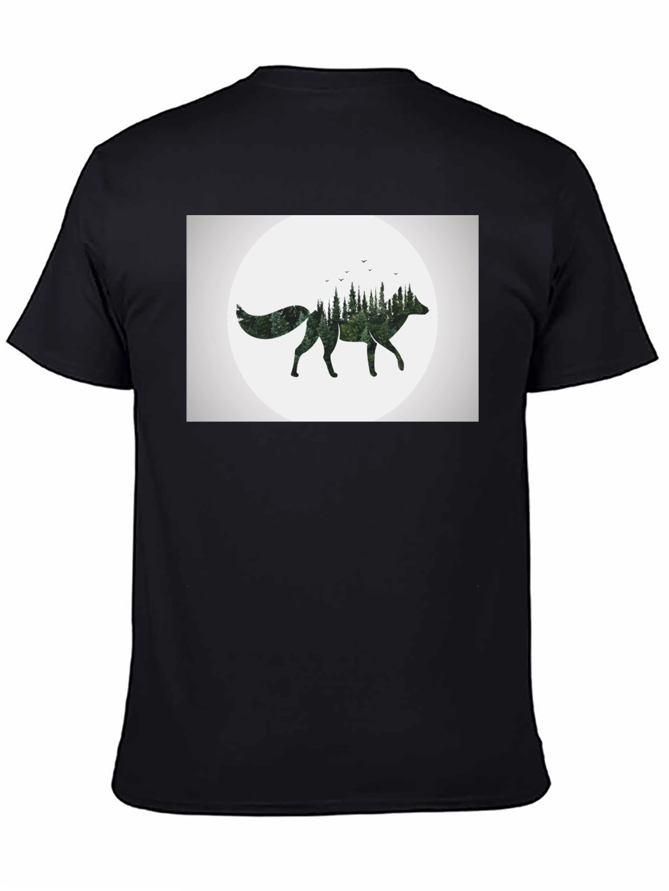 Nature Fox Graphic Tee - Stylish Mens Black T-Shirt