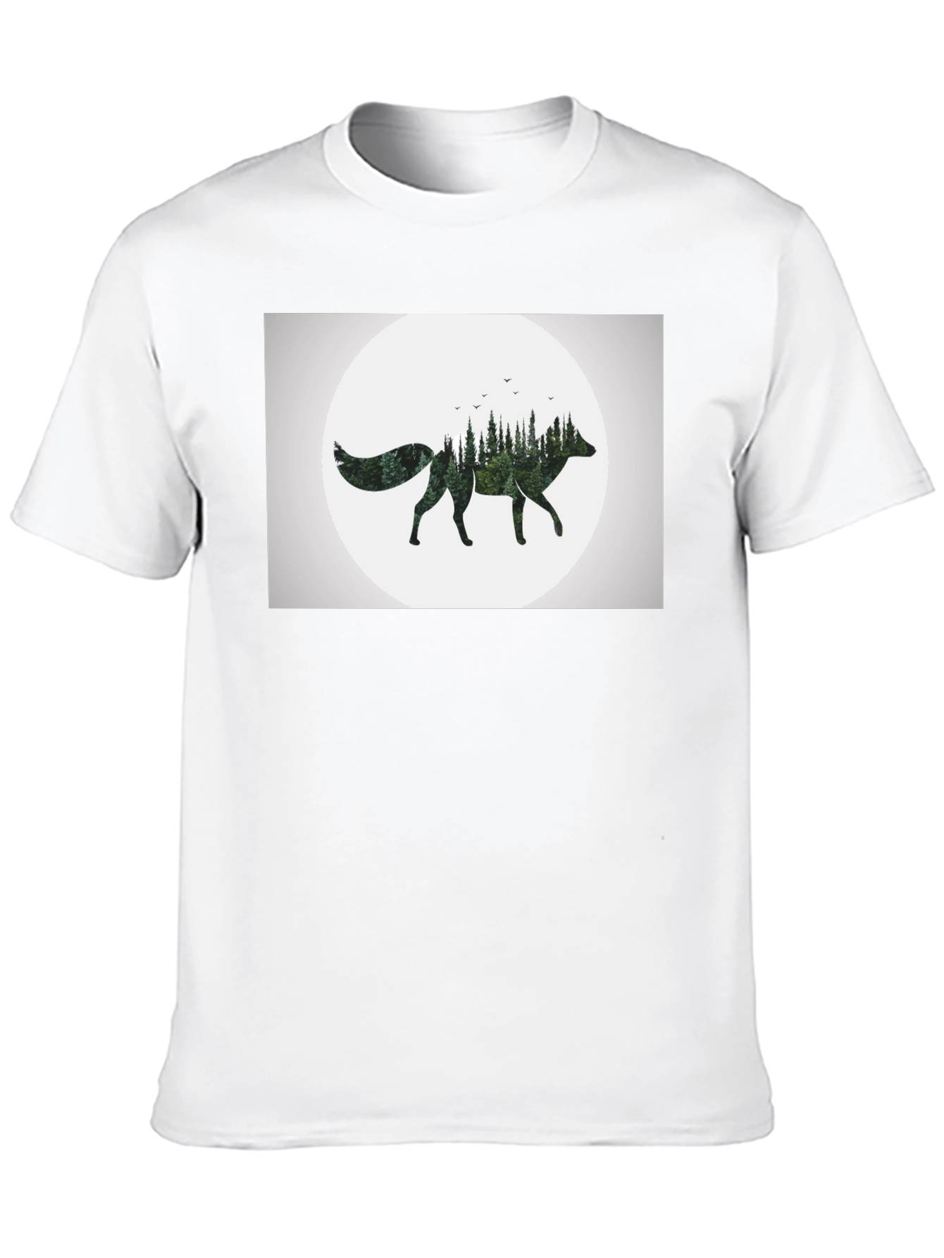 Nature Fox Graphic Tee - Stylish Mens Black T-Shirt