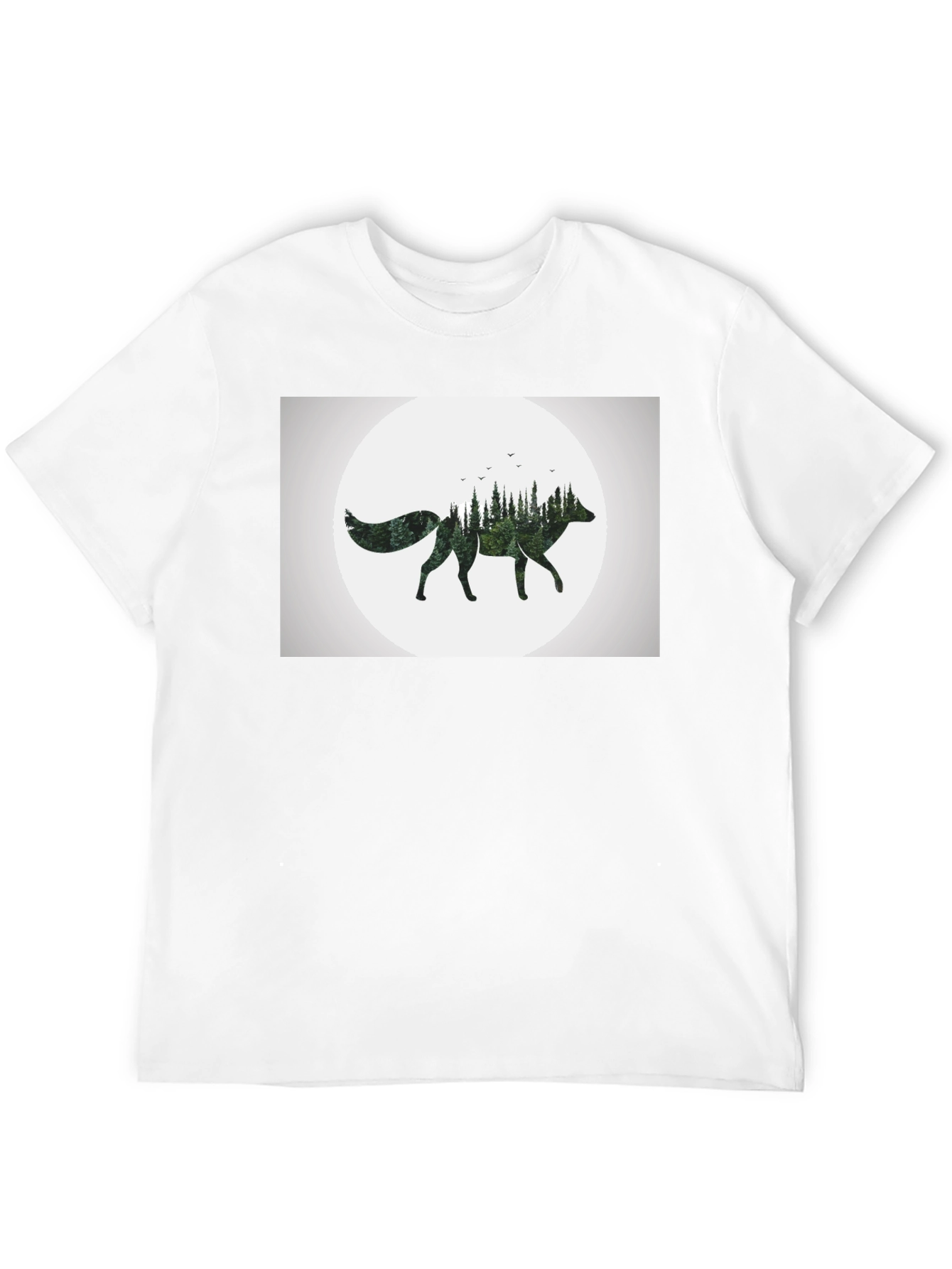 Nature Fox Graphic Tee - Stylish Mens Black T-Shirt