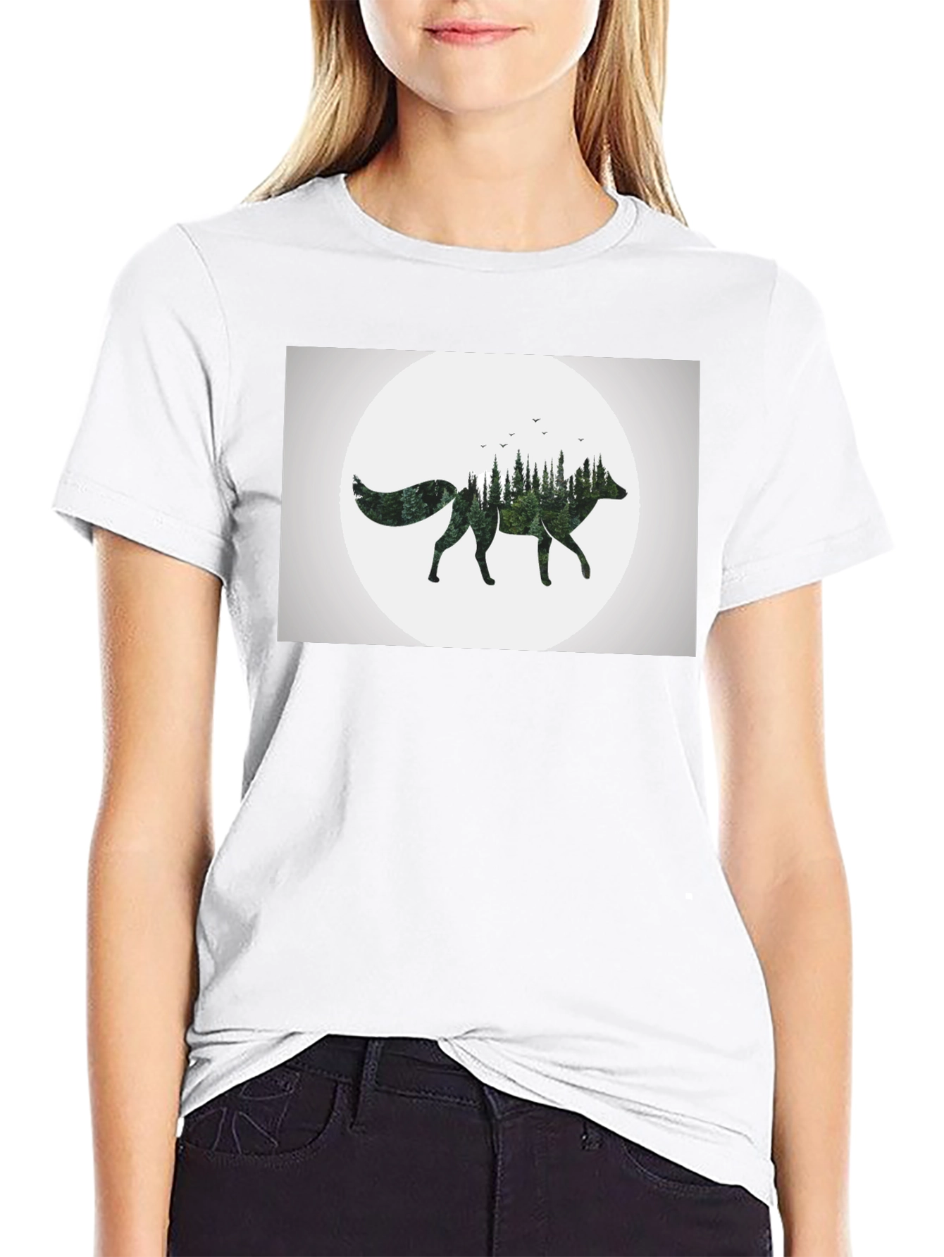 Nature Fox Graphic Tee - Stylish Mens Black T-Shirt