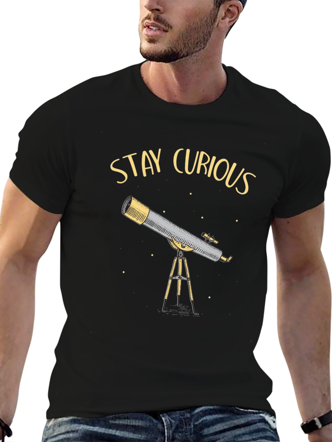 Stay Curious Telescope Graphic Tee