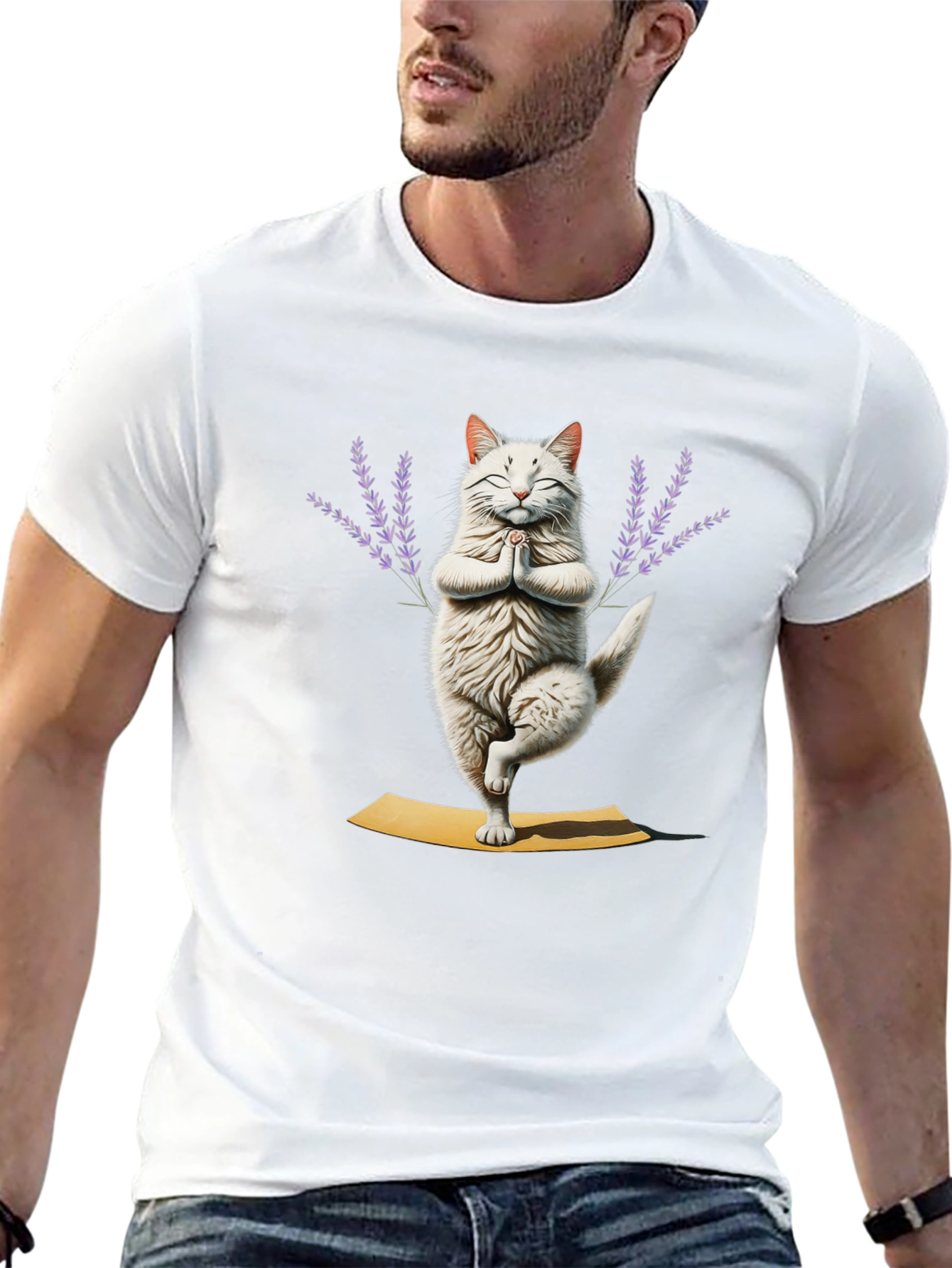 Yoga Cat T-Shirt - Meditating Feline Tee
