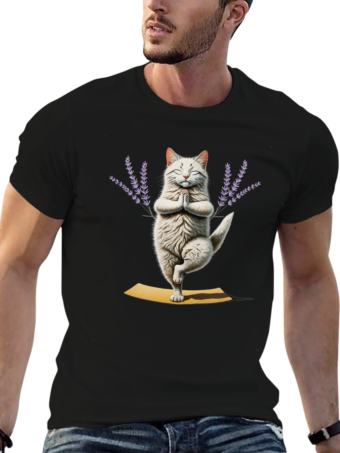 Yoga Cat T-Shirt - Meditating Feline Tee