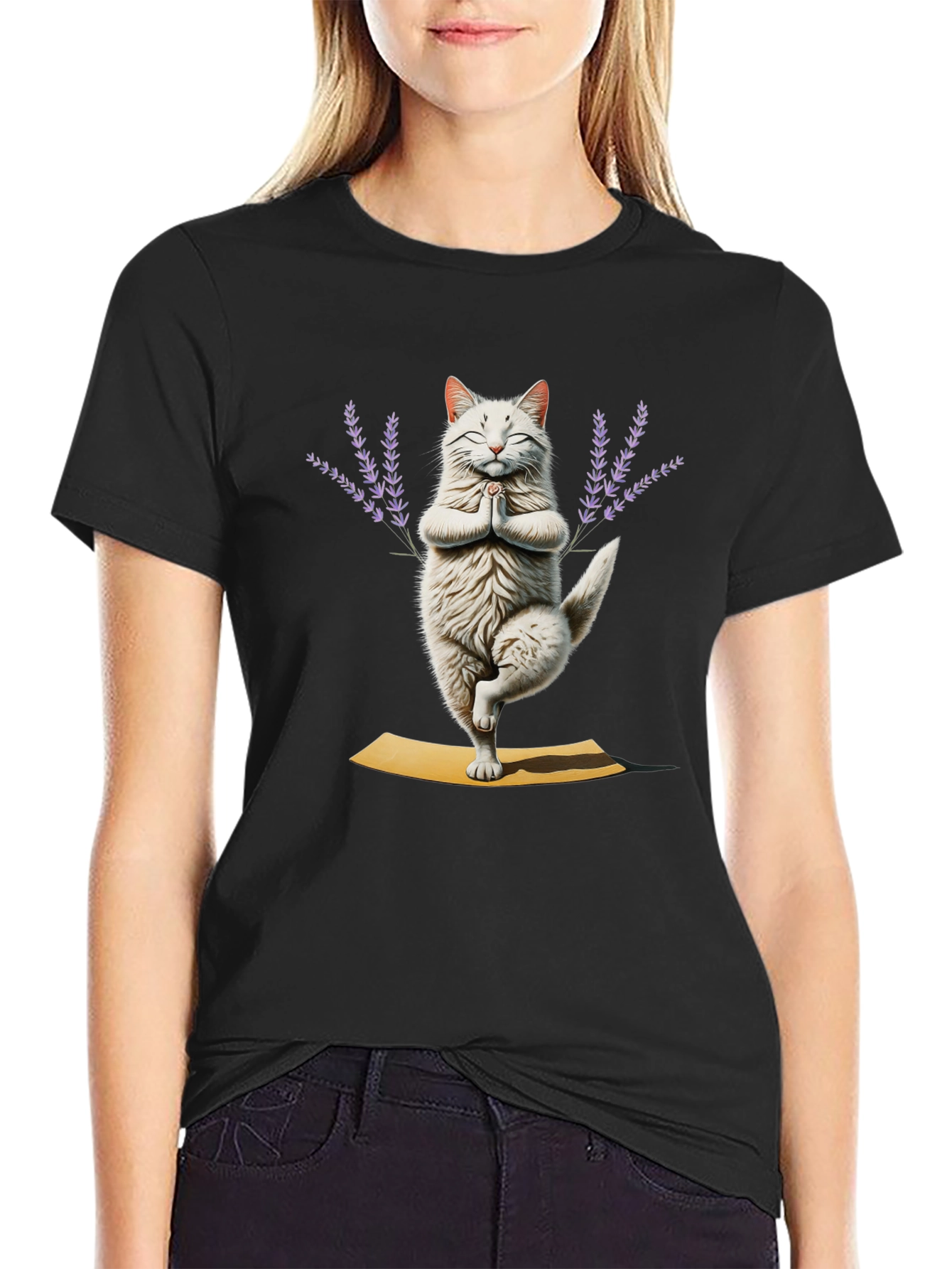 Yoga Cat T-Shirt - Meditating Feline Tee