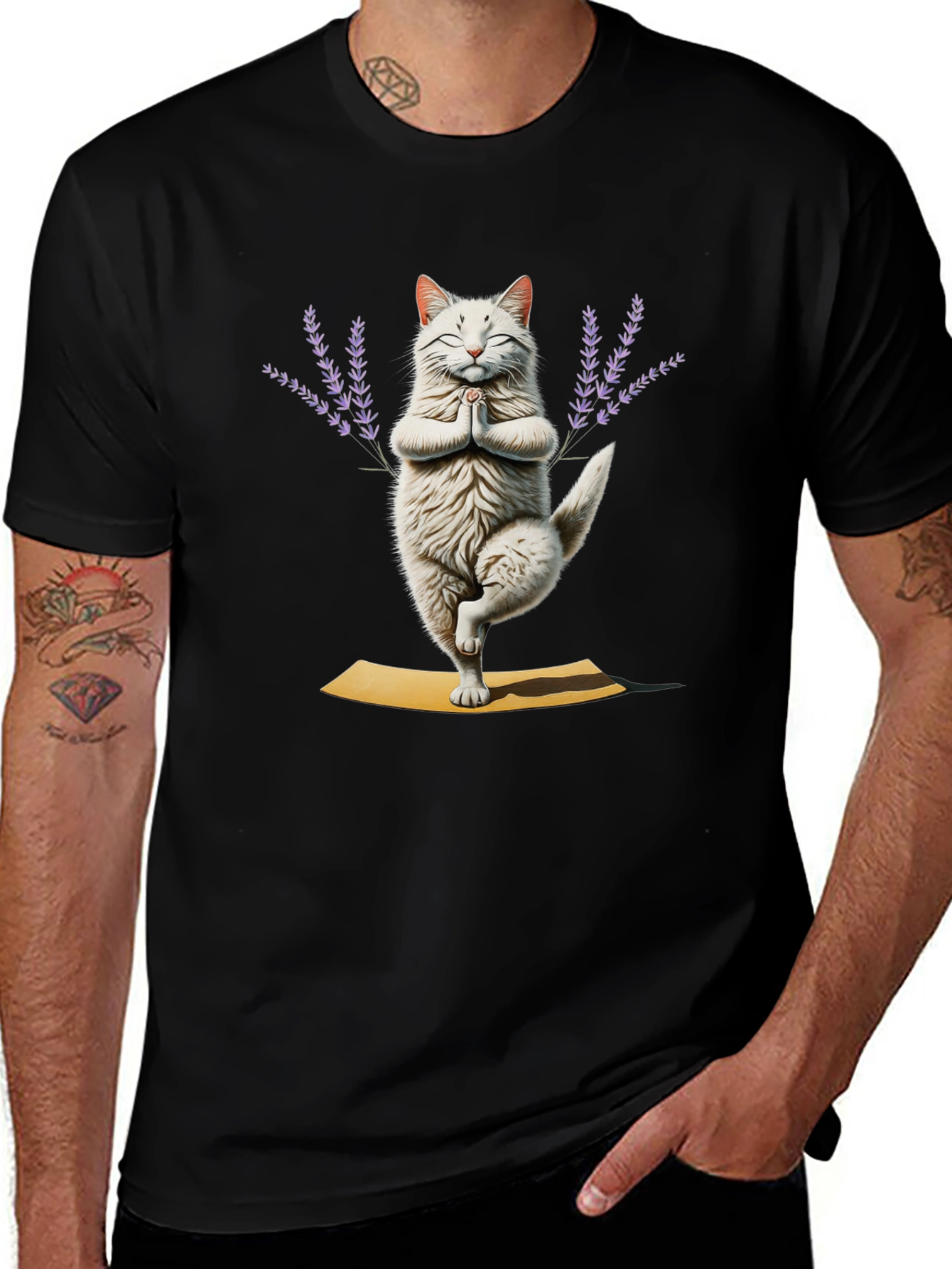 Yoga Cat T-Shirt - Meditating Feline Tee