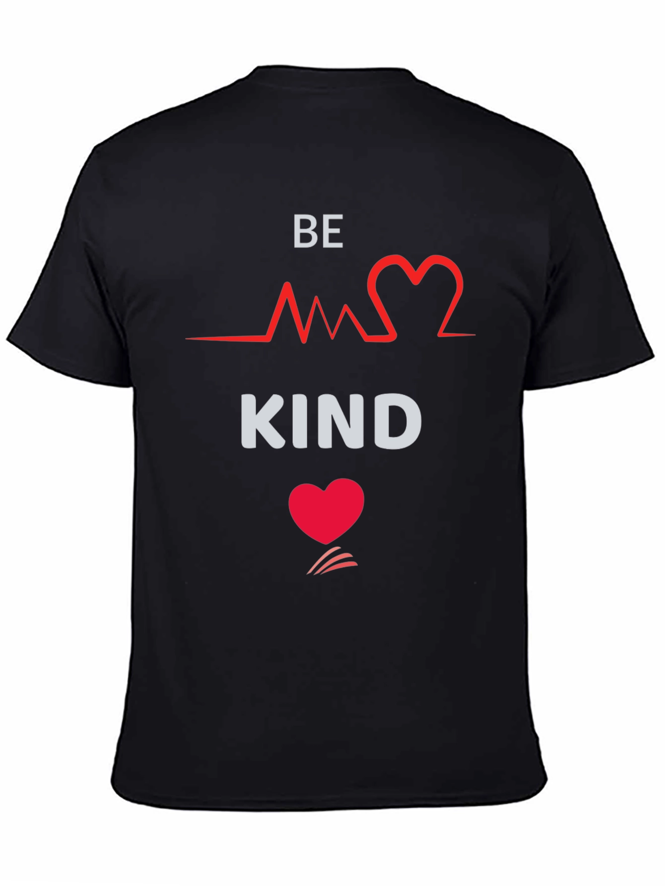 Be Kind Heartbeat Graphic Black T-Shirt