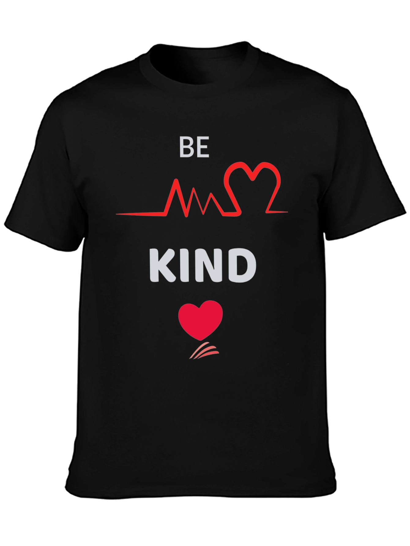 Be Kind Heartbeat Graphic Black T-Shirt