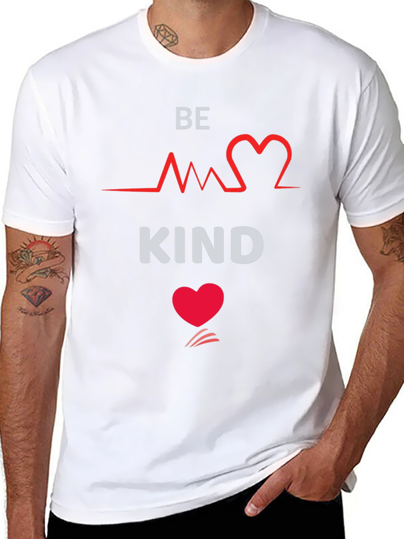 Be Kind Heartbeat Graphic Black T-Shirt