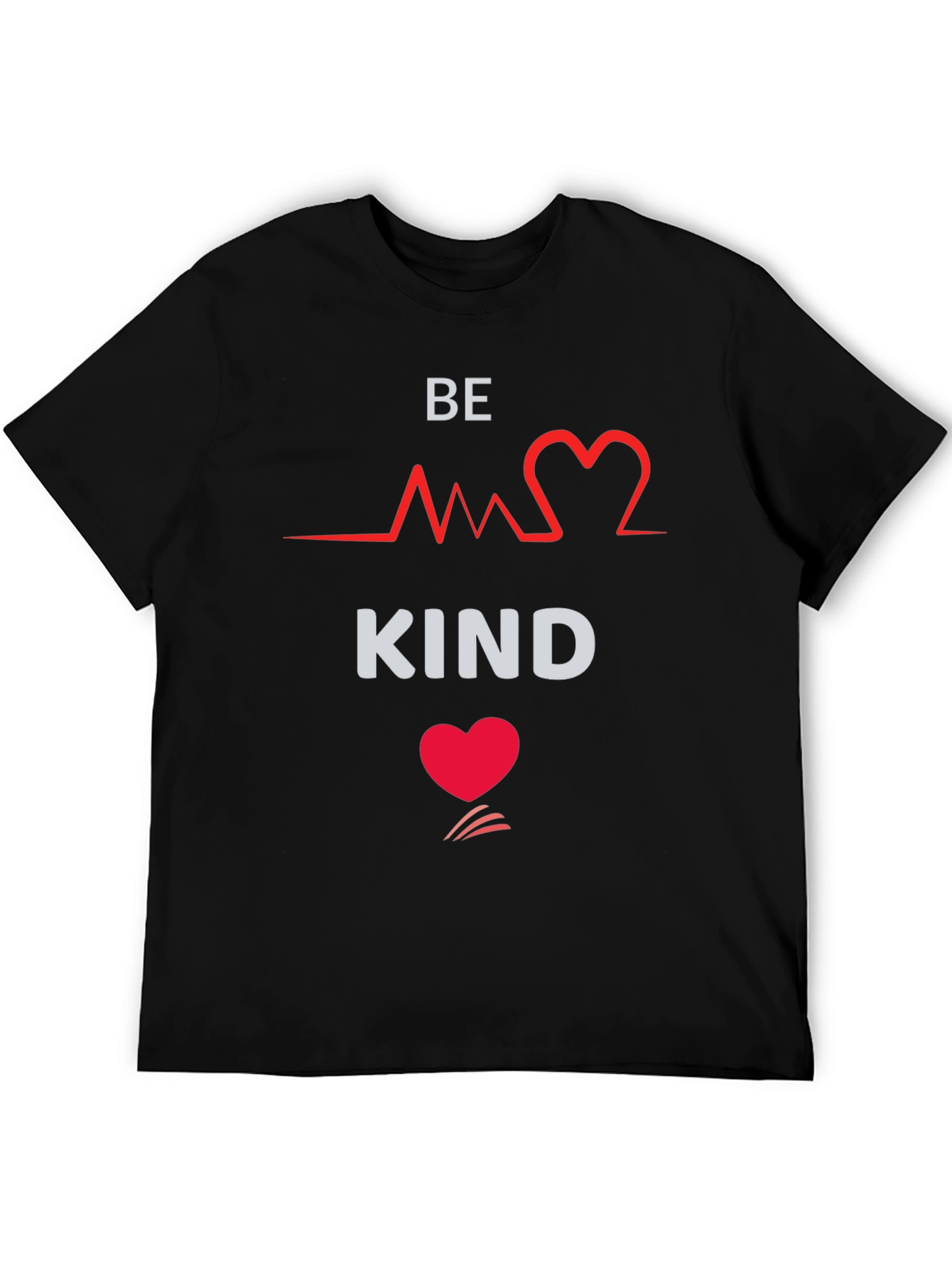 Be Kind Heartbeat Graphic Black T-Shirt
