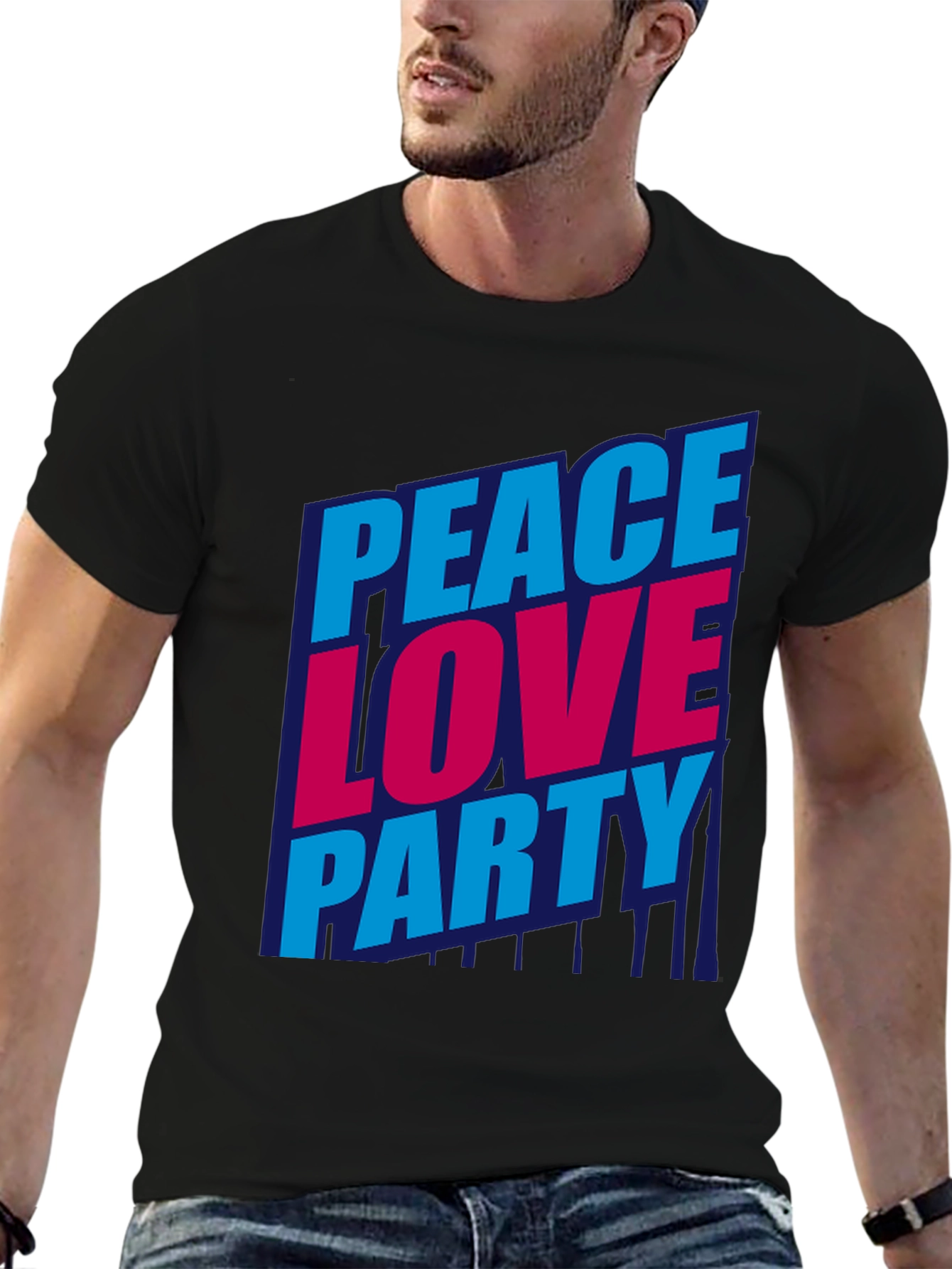 Peace Love Party Graphic T-Shirt