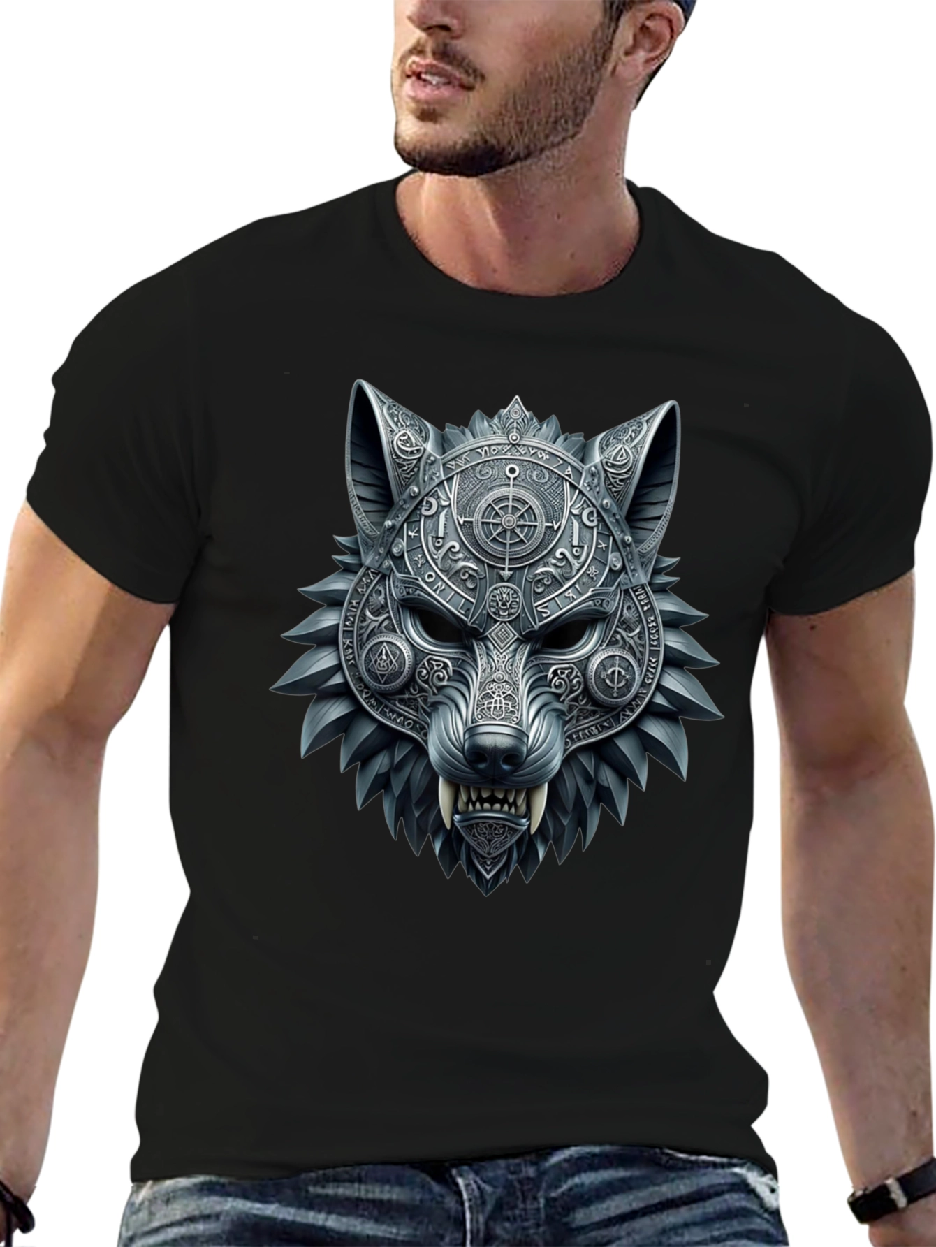 Viking Wolf Head Graphic Tee