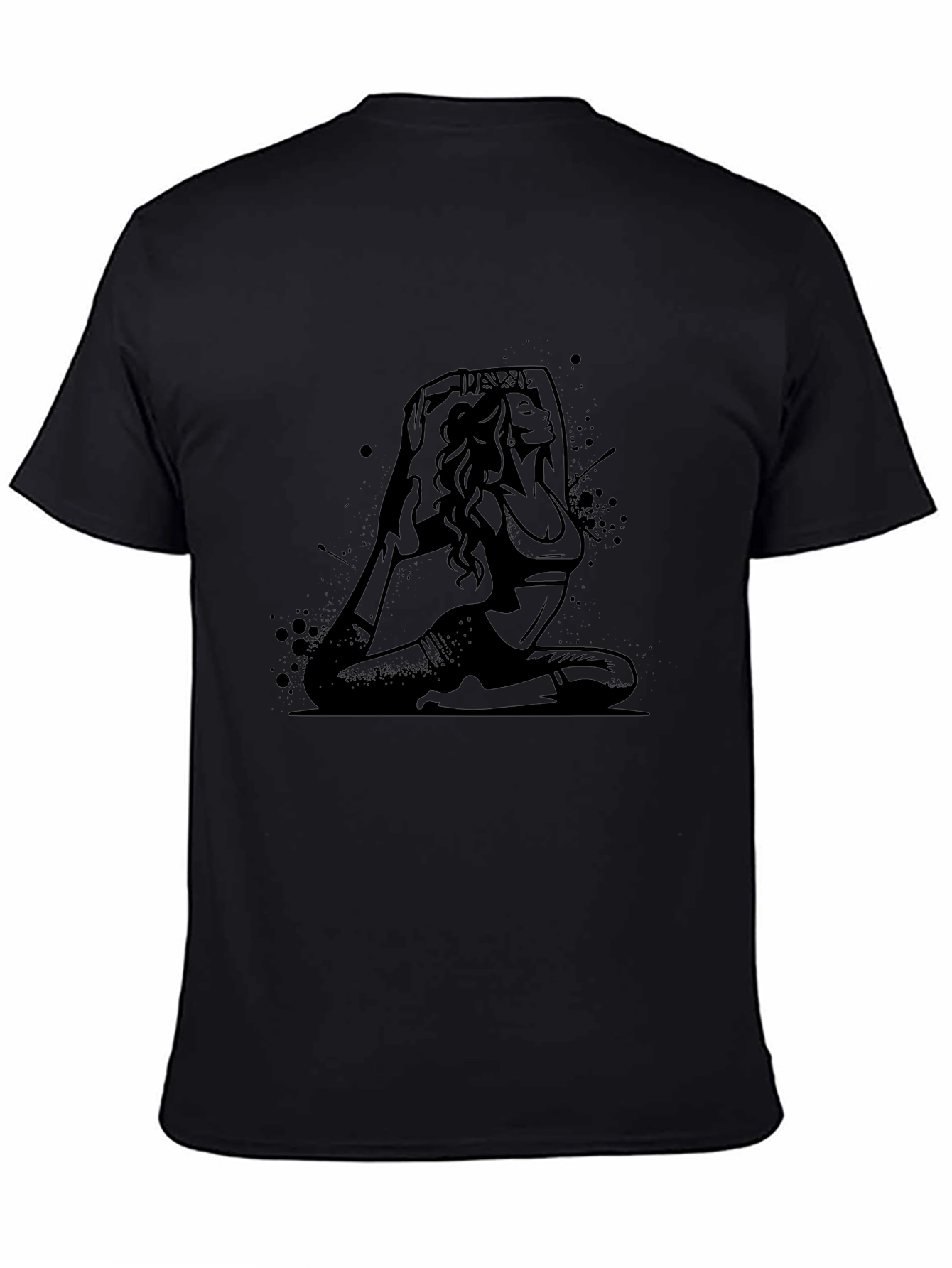 Yoga Pose Graphic Print Tee - Black