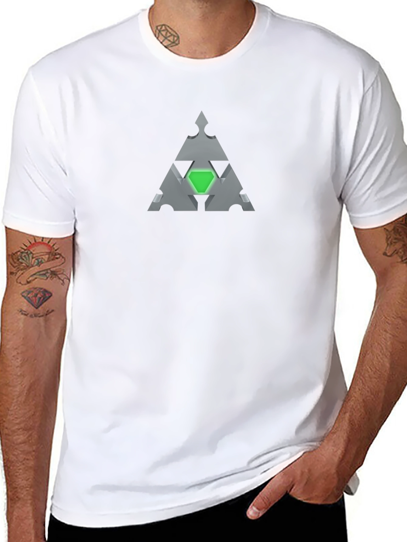 Geometric Triangle T-Shirt - Abstract Style