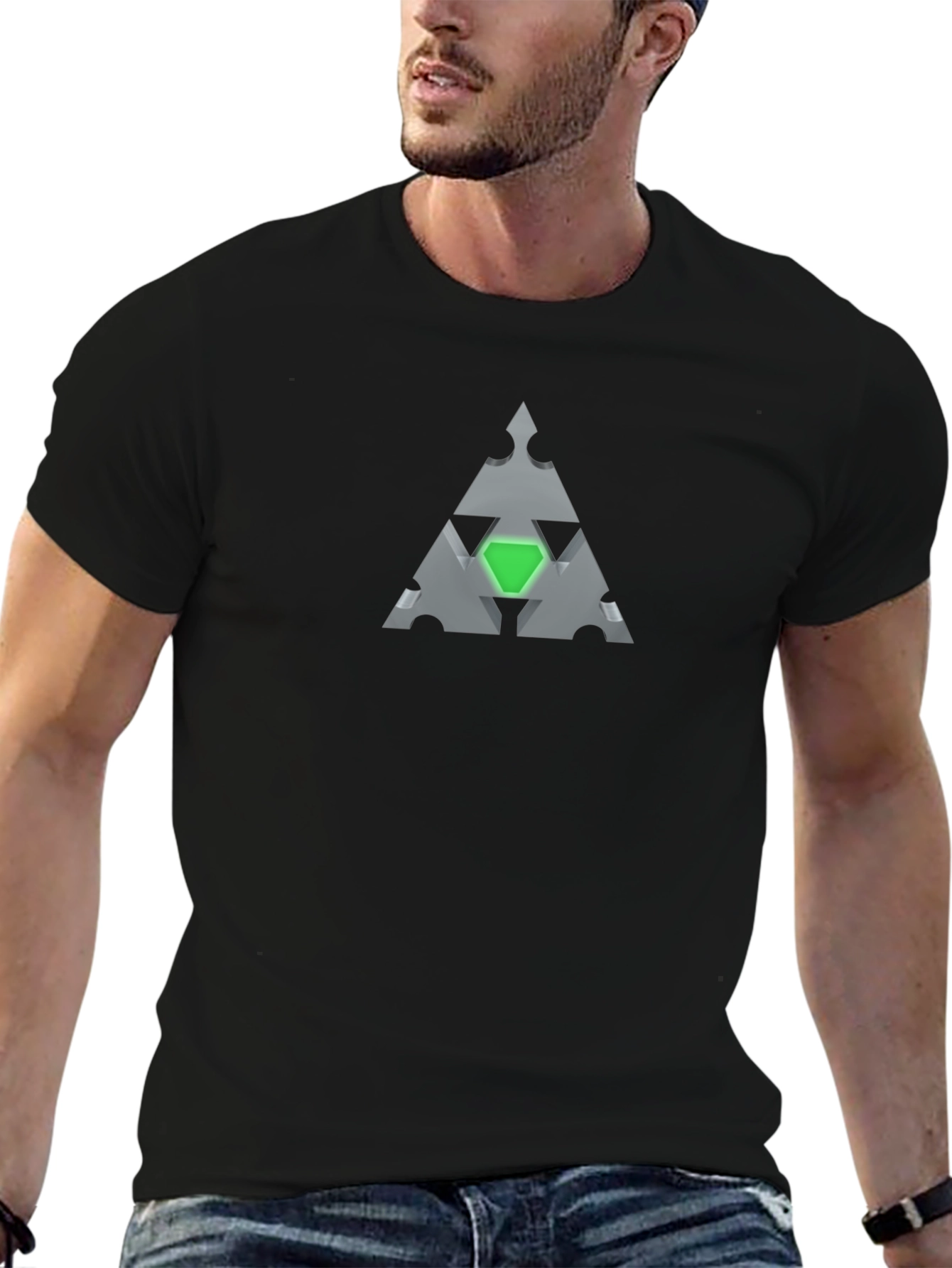 Geometric Triangle T-Shirt - Abstract Style