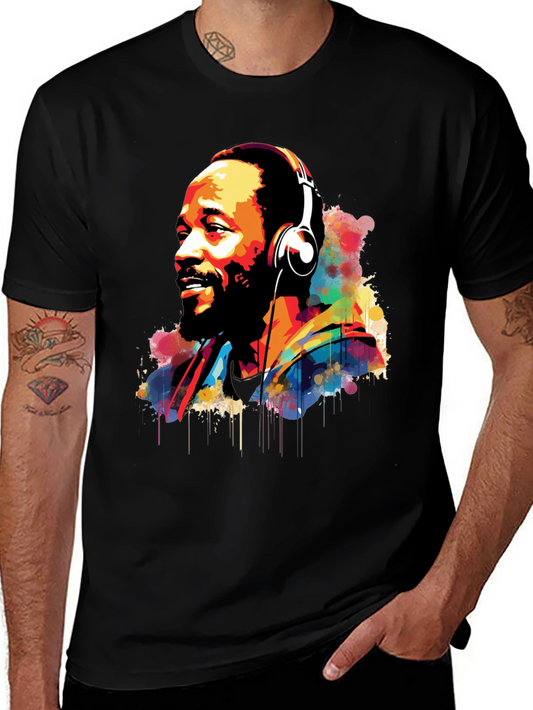 Marvin Gaye Graphic Tee - Watercolor Portrait