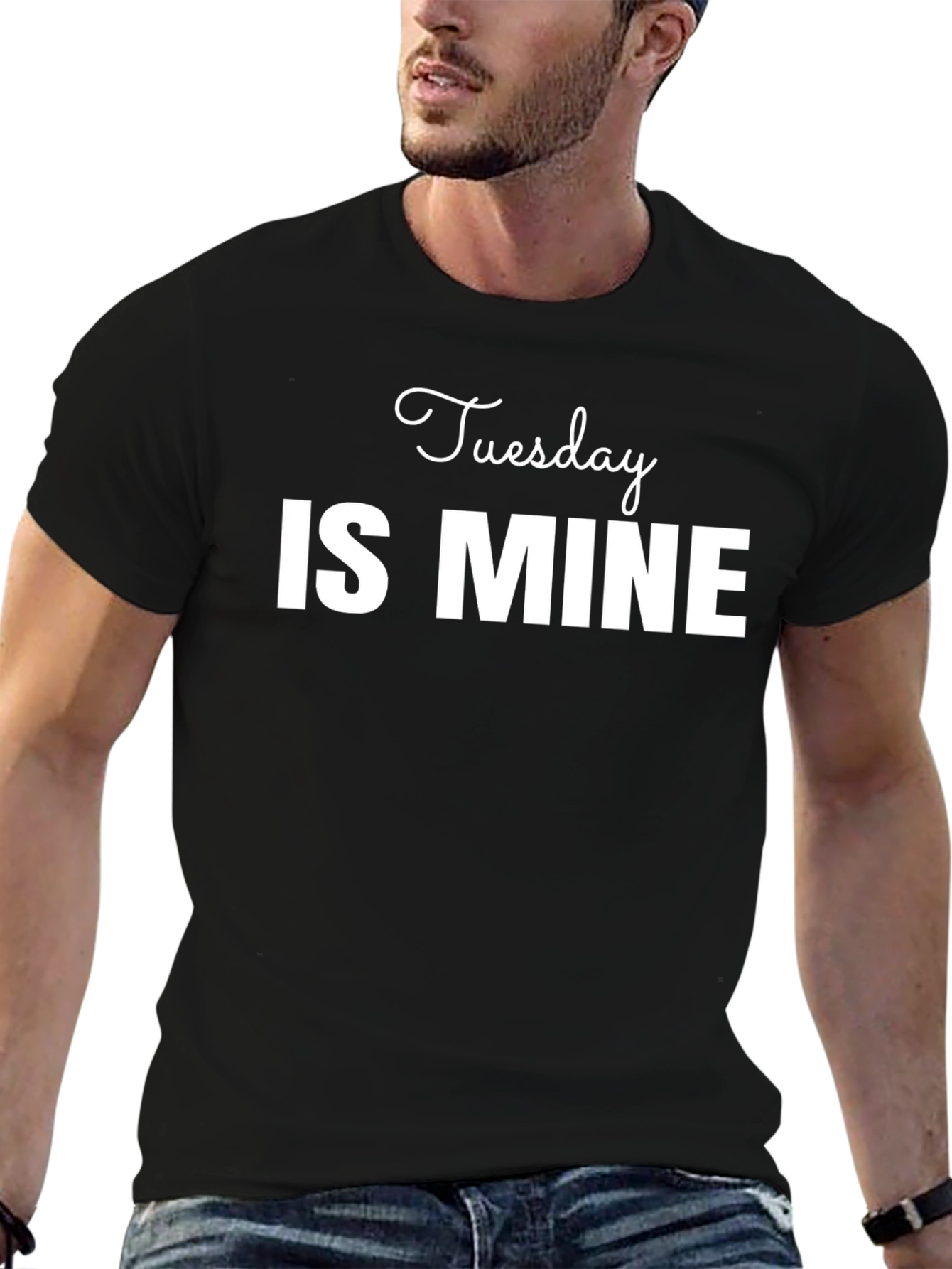 Tuesday is Mine Graphic Black T-Shirt