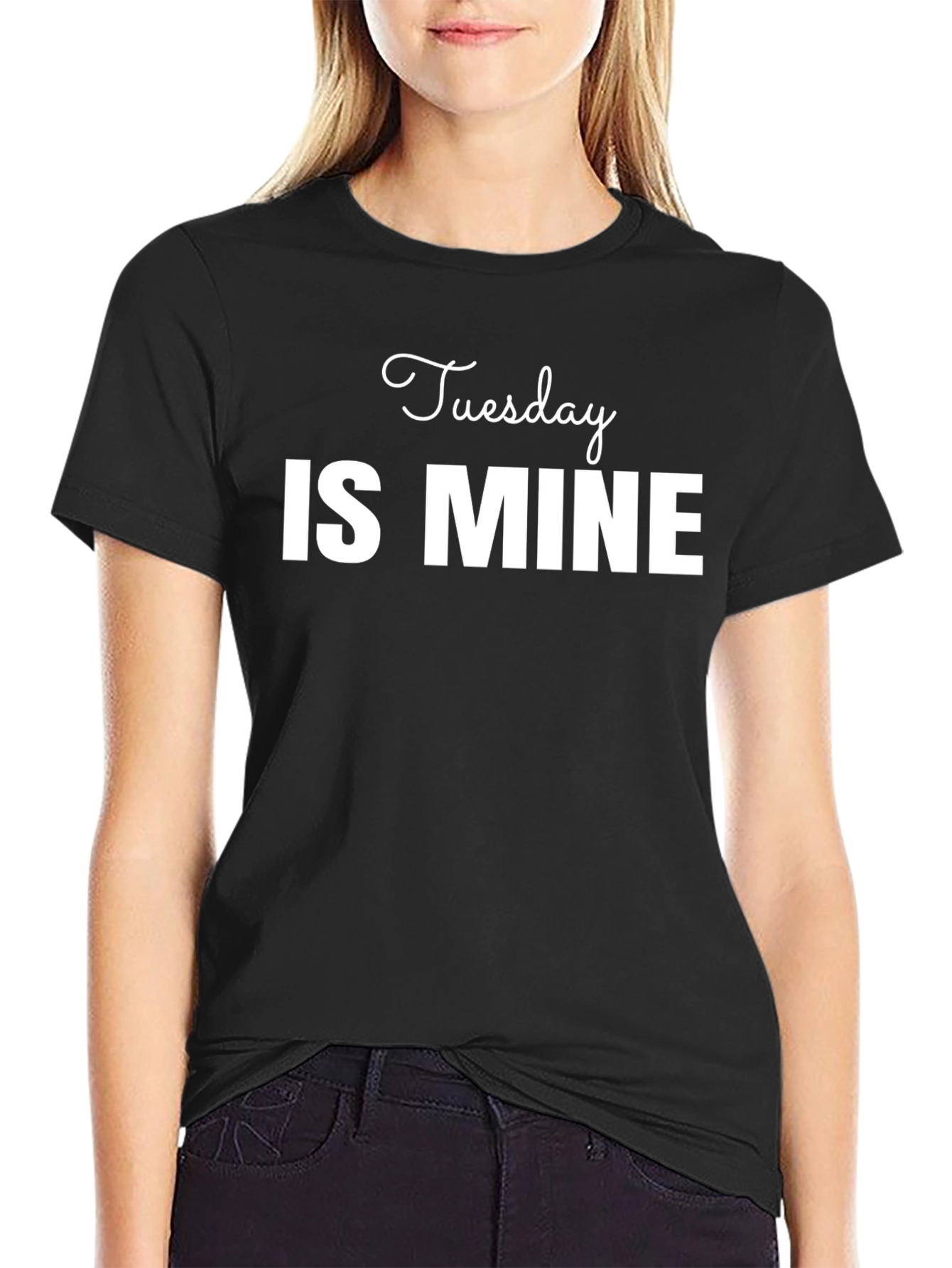 Tuesday is Mine Graphic Black T-Shirt