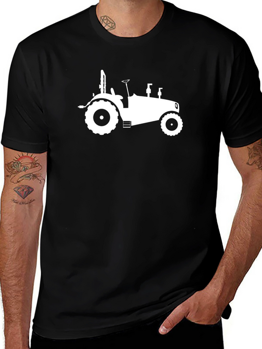 Tractor Graphic Tee - Black Cotton Comfort