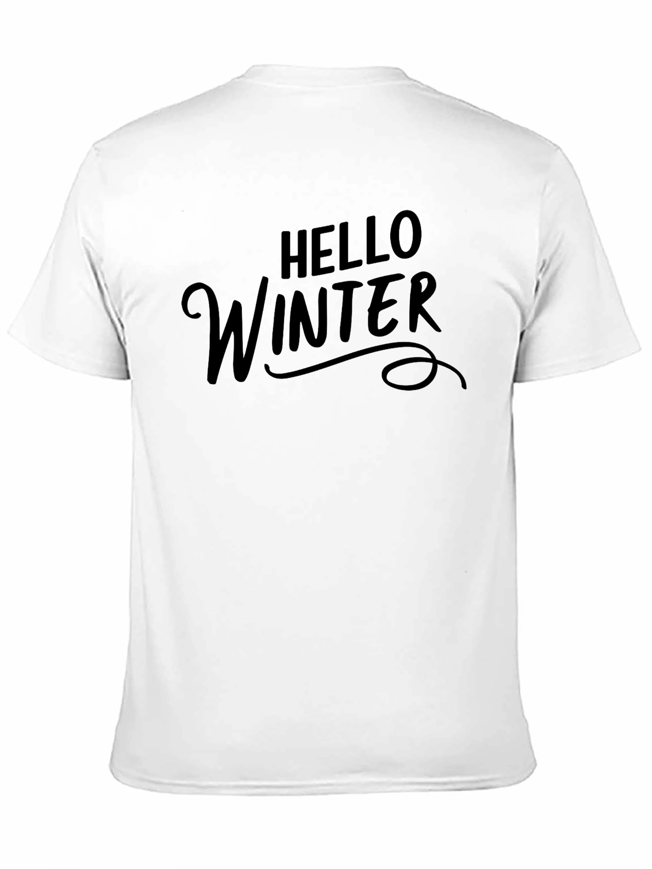 Hello Winter Graphic Tee - Black Casual T-Shirt